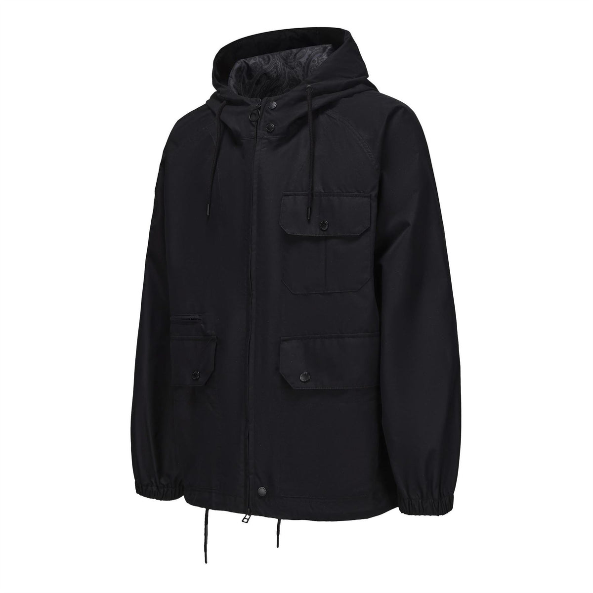 Pretty Green Hooded Drawstring Solid Patterned Field Parka Coat