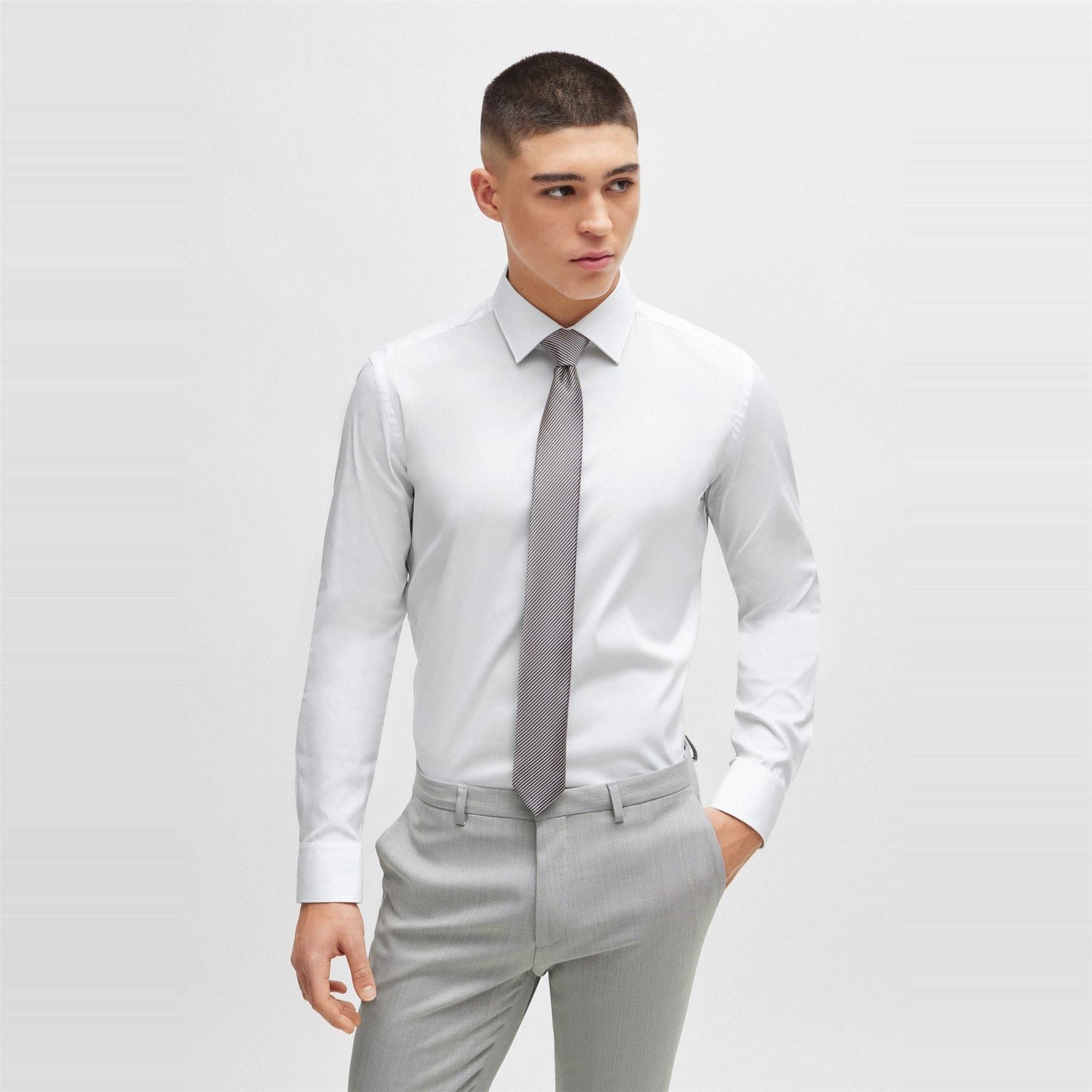 Boss Slim Fit Long Sleeve Collared Oxford Shirt