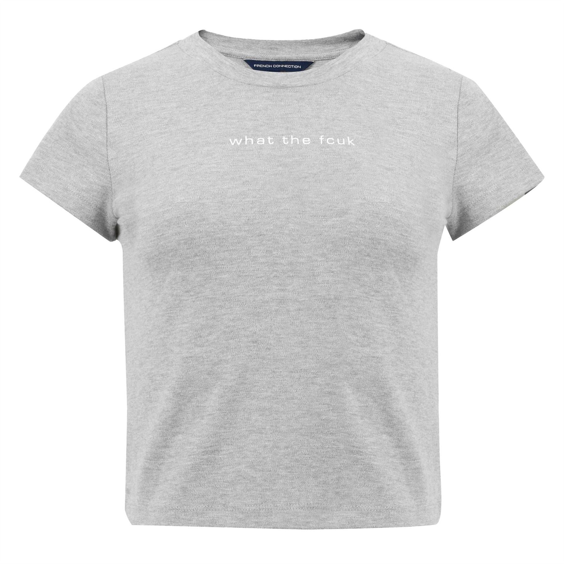 FCUK Cropped Crew Neck Short Sleeve T-Shirt