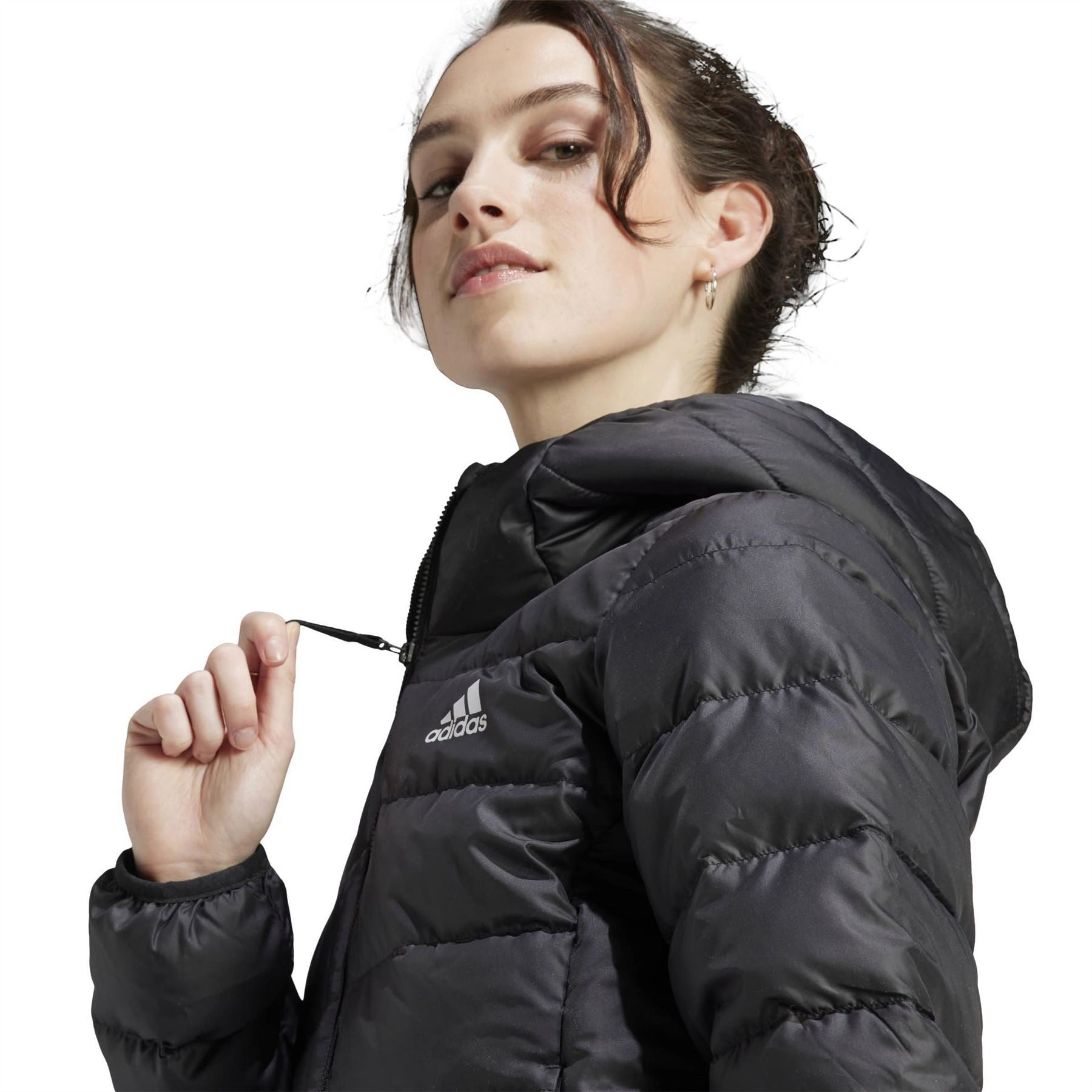 adidas Womens Essentials Light Down Hooded Jacket