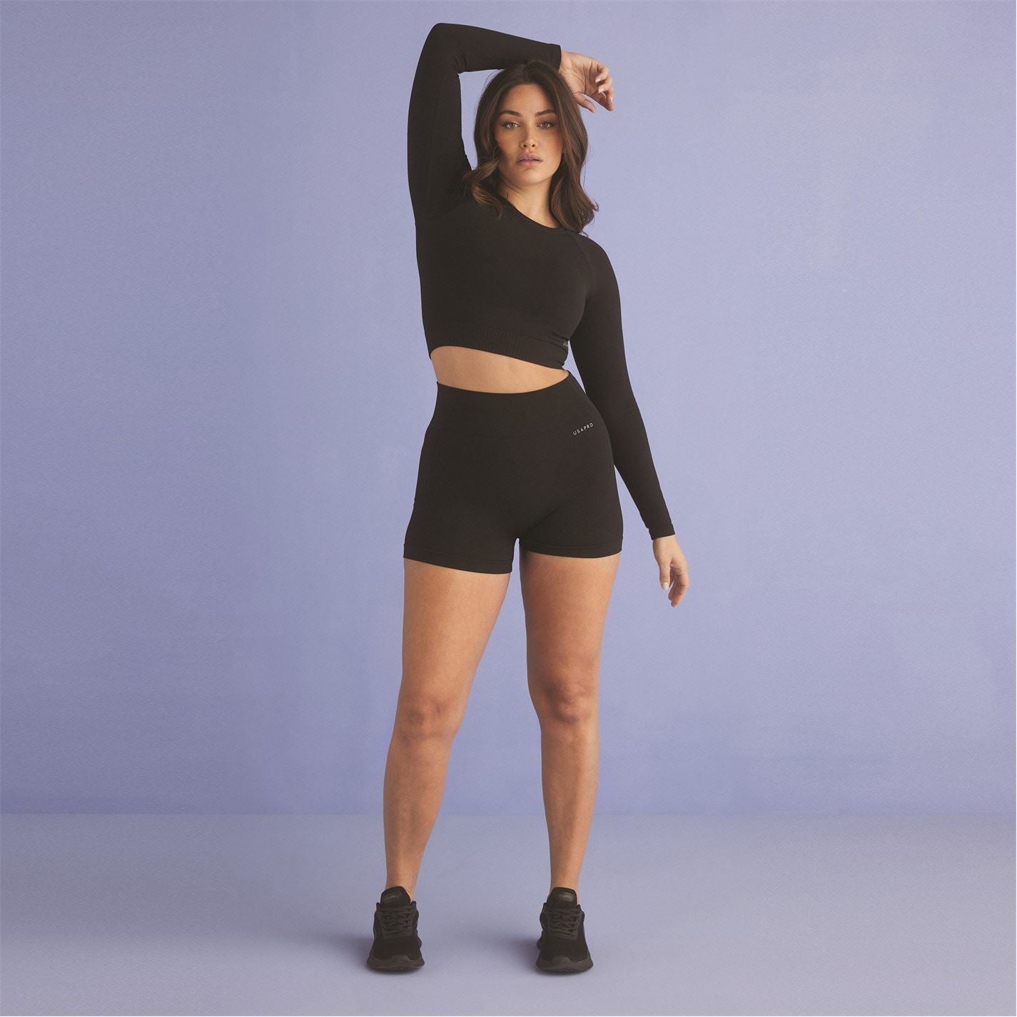 USA Pro Womens Long Sleeve Seamless Crop Top