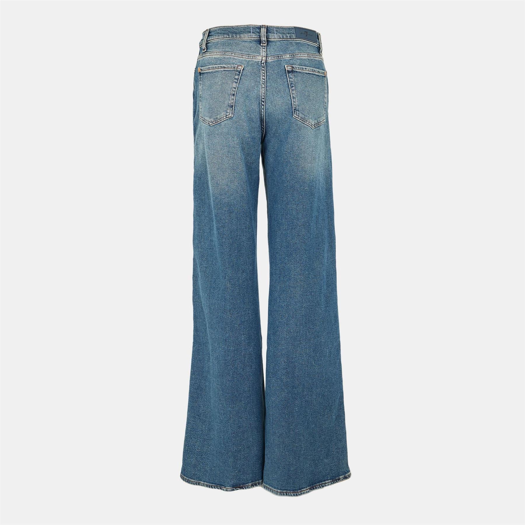 7 For All Mankind Lotta Light Wash Patterned Wide Leg Jeans