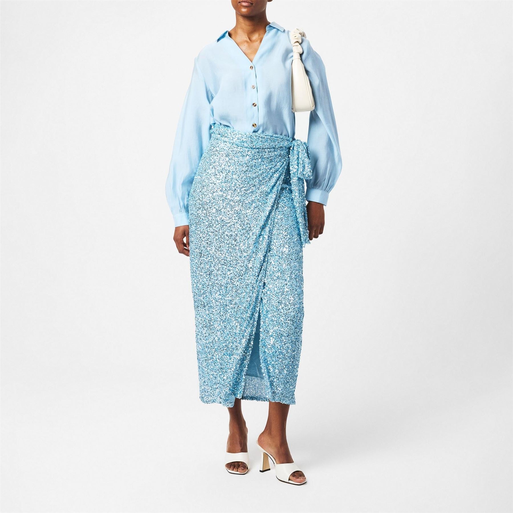 Never Fully Dressed Blue Sequin Jaspre Skirt