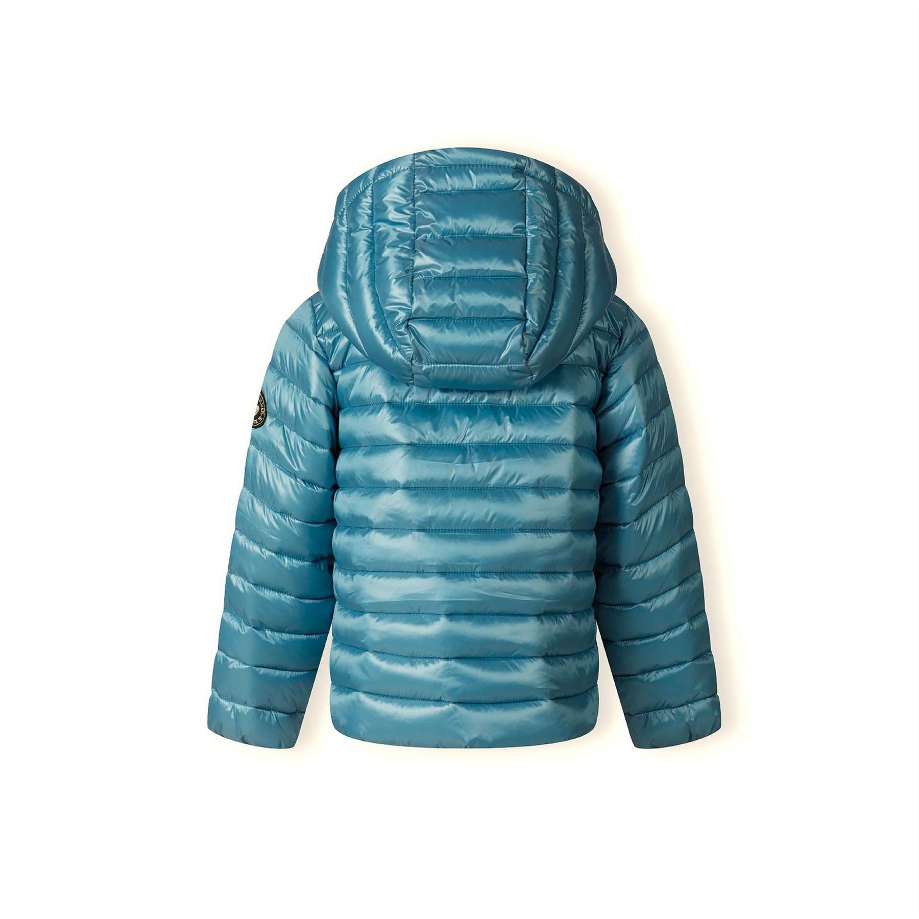 Minoti Girls Quilted Hooded Jacket Zip Fastening Turquoise