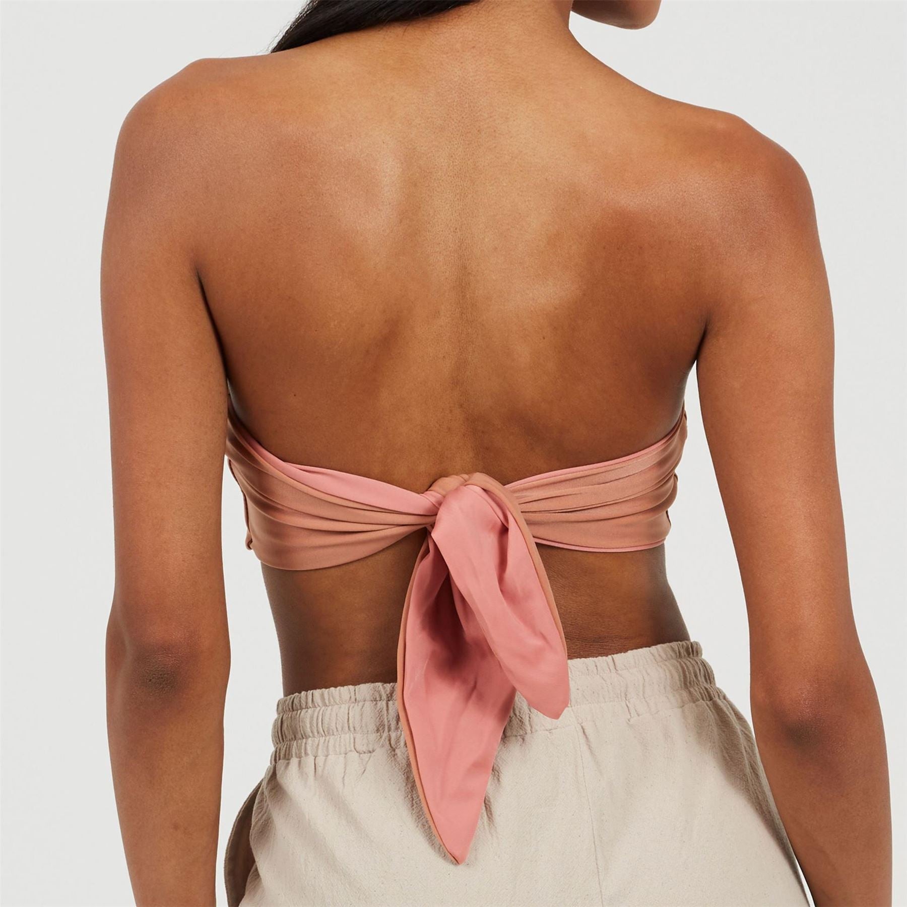 Brave Soul Bandeau Bikini Top with Tie Back