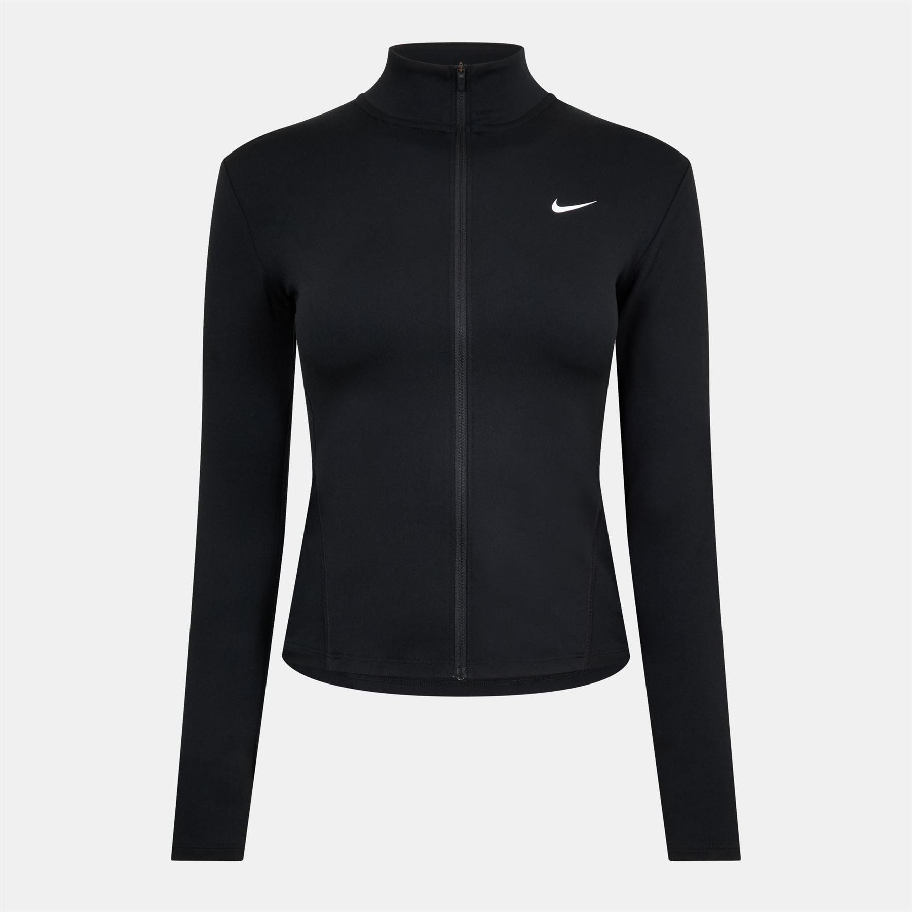 Nike Solid Patterned Ribbed Cuff Full Zipper Track Jacket