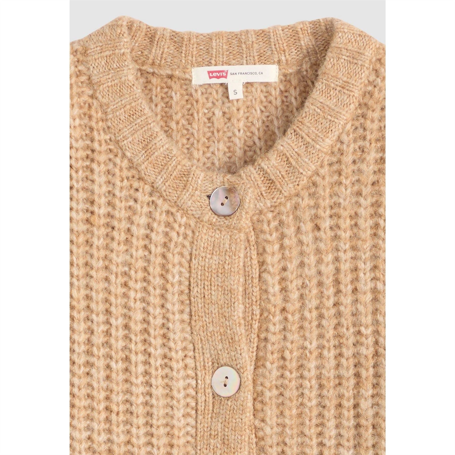 Levis Luna Button Placket Crew Neck Long Sleeve Sweater