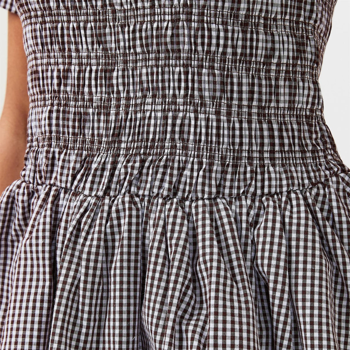 AmyLynn Elenor Chk Crew Neck Short Sleeve Mini Dress
