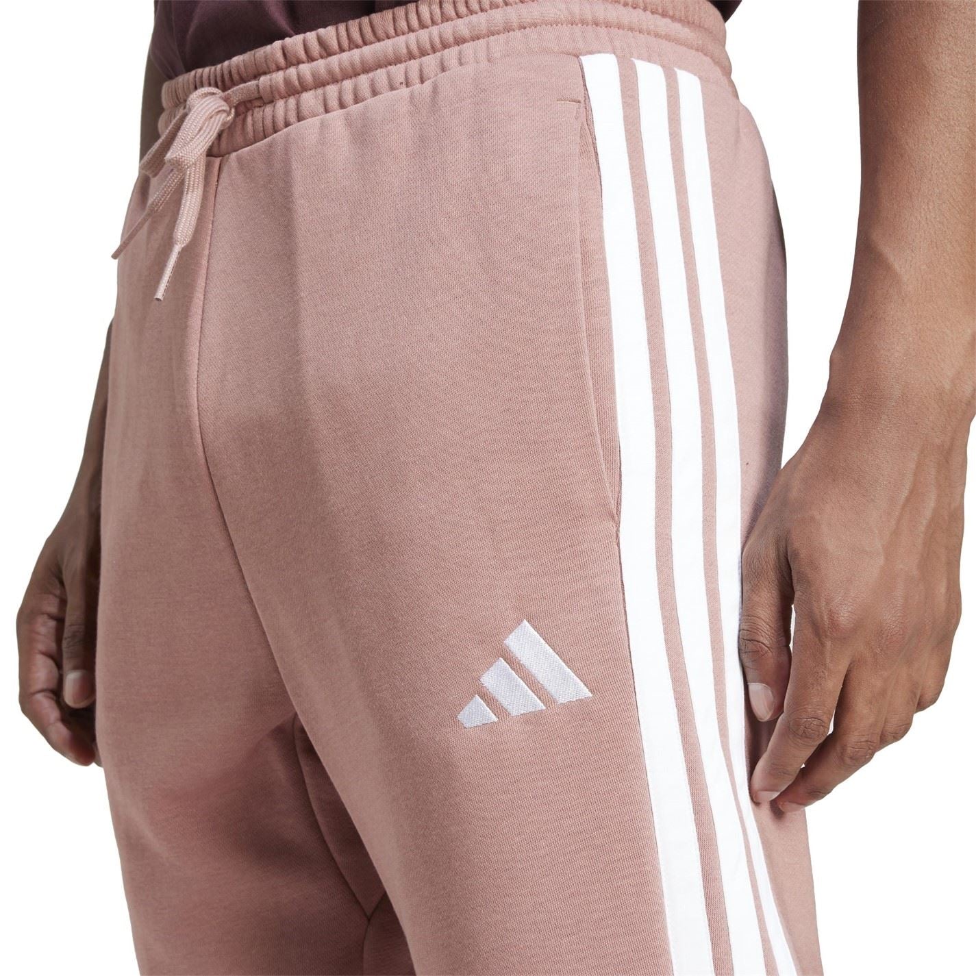 adidas Fleece Tapered Cuff 3 Stripes Joggers M