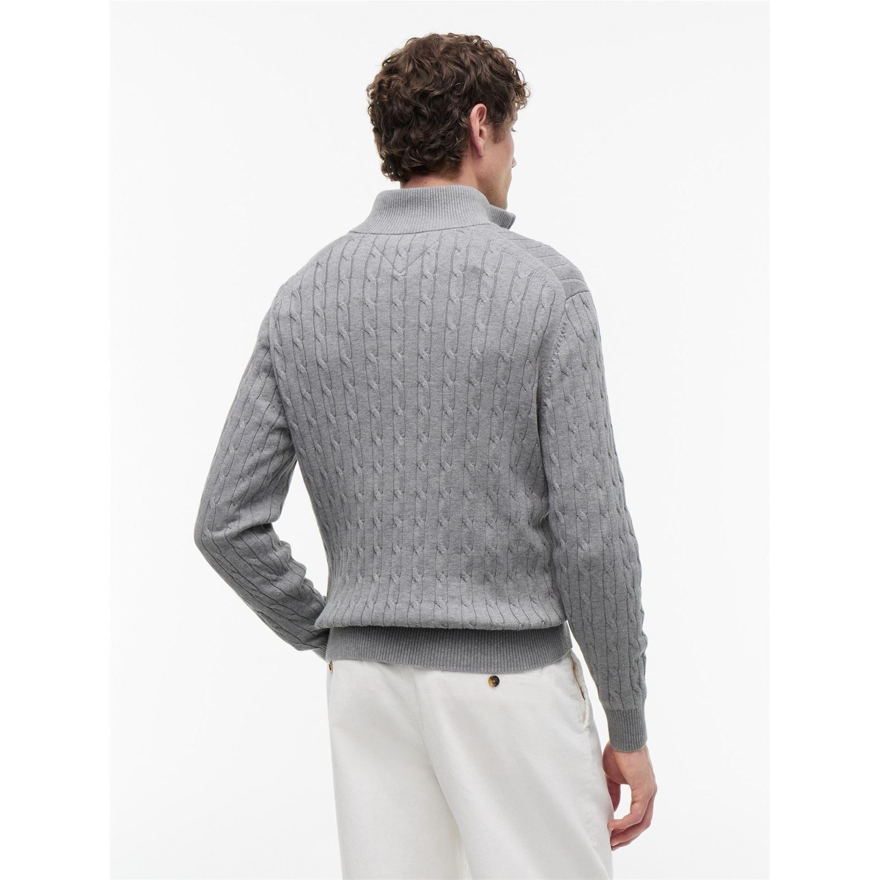 Tommy Hilfiger Hilfiger Classic Cotton Cable Zip Mock