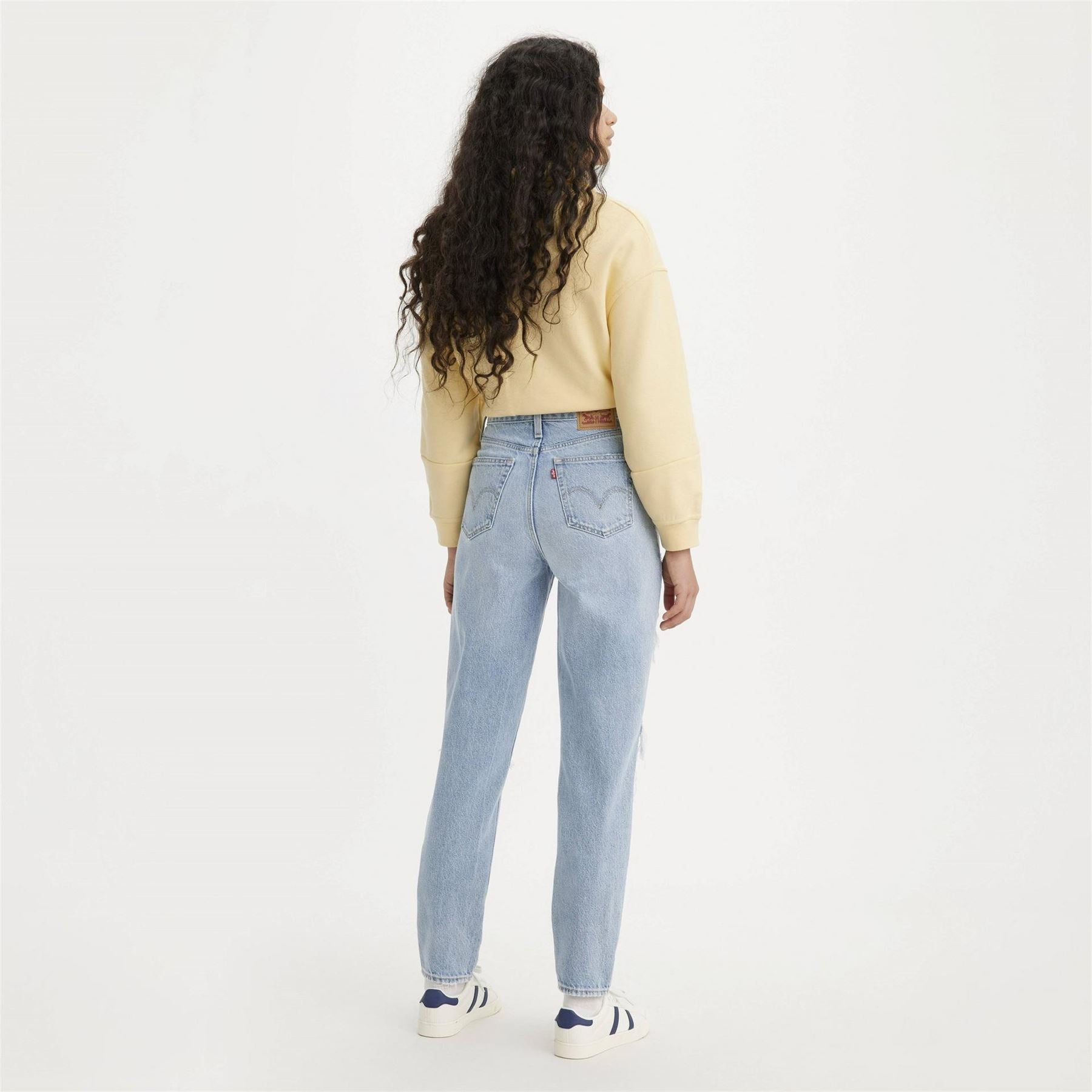 Levis High Waist Ripped Mom Straight Leg Jeans