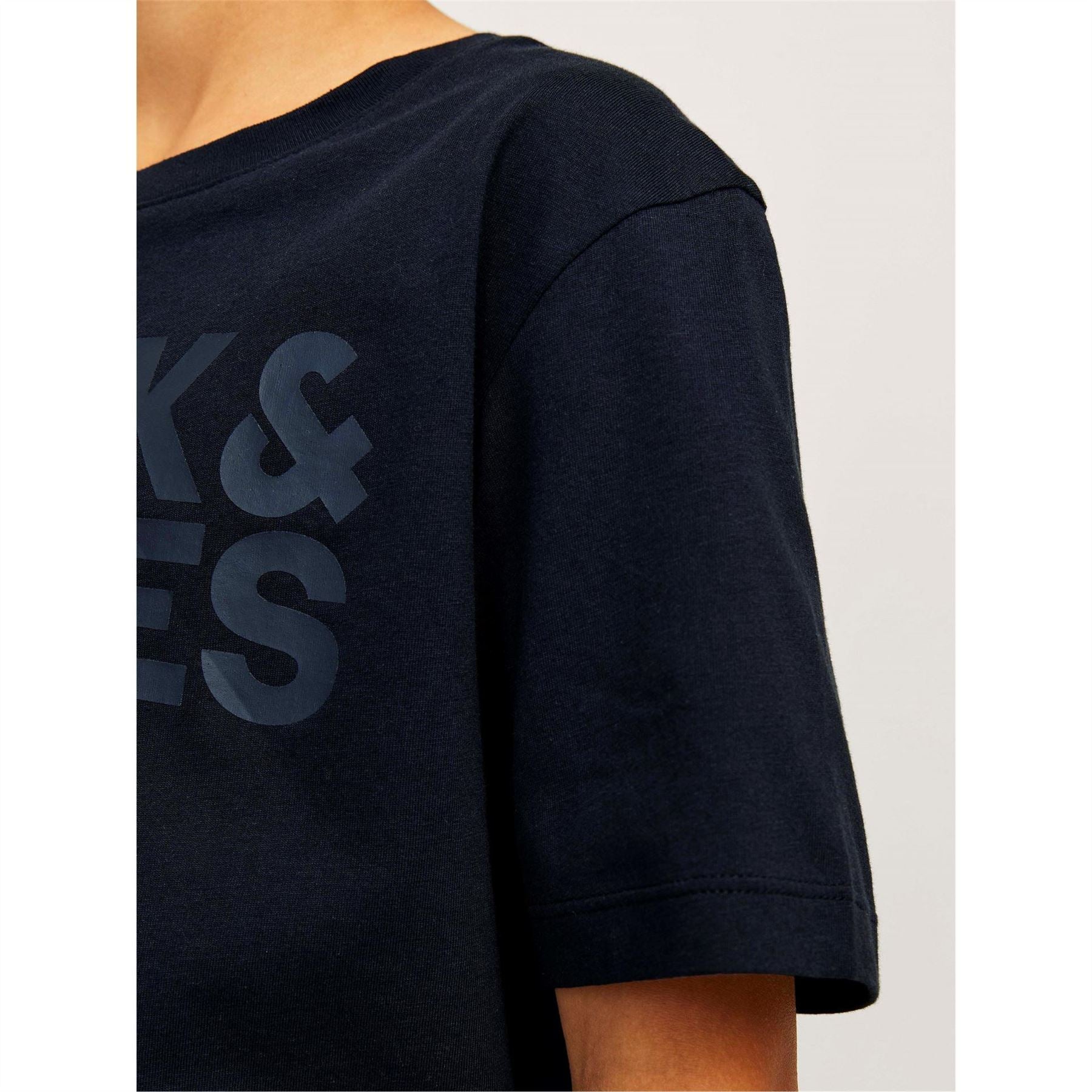 Jack and Jones Logo Print Crew Neck Short Sleeve Jersey T-Shirt