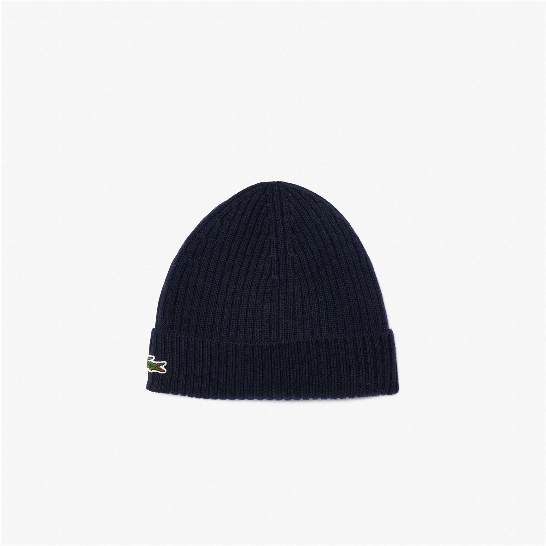 Lacoste Adjustable Cuff Turn Up Brim Beanie