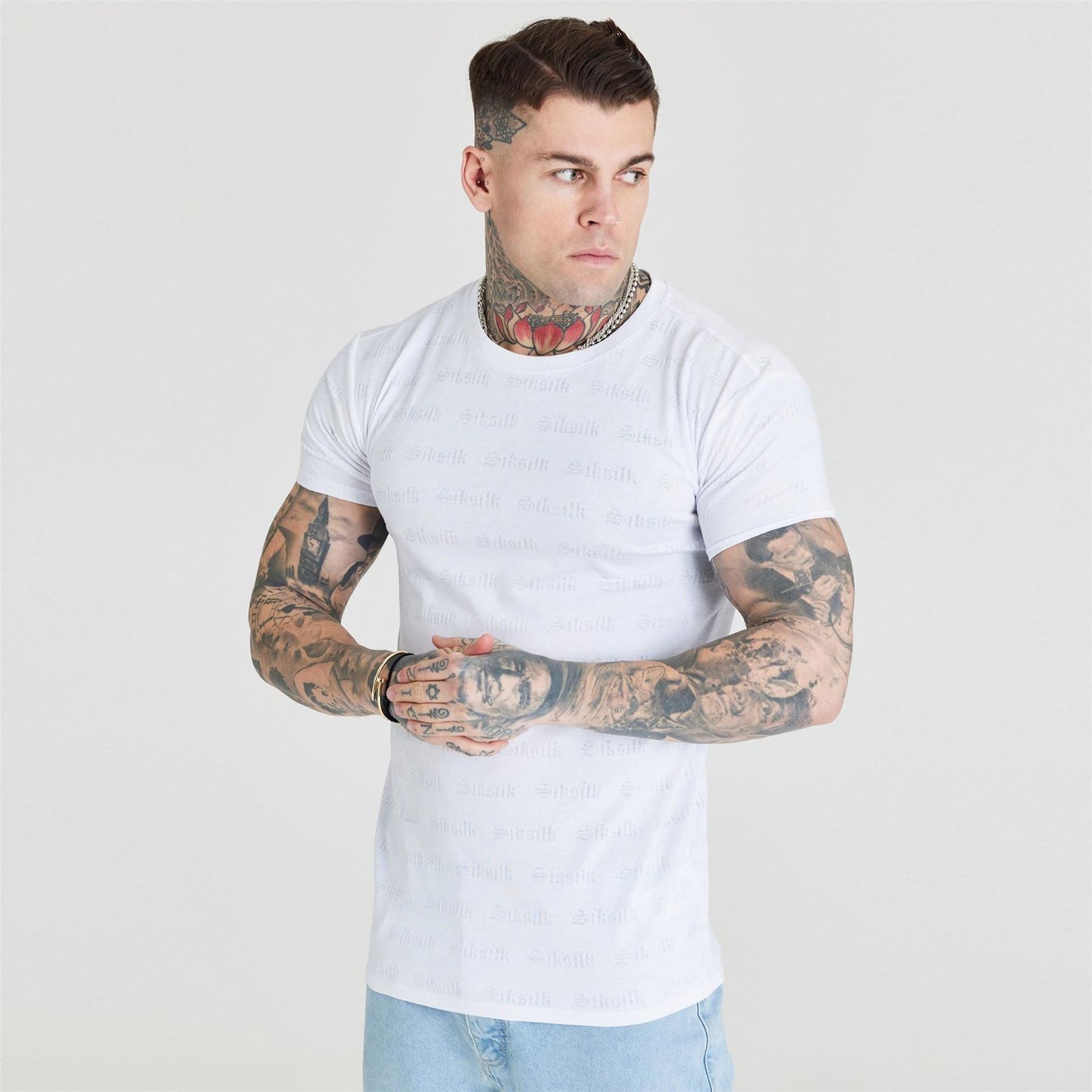 SikSilk Crew Neck Regular Fit T-Shirt