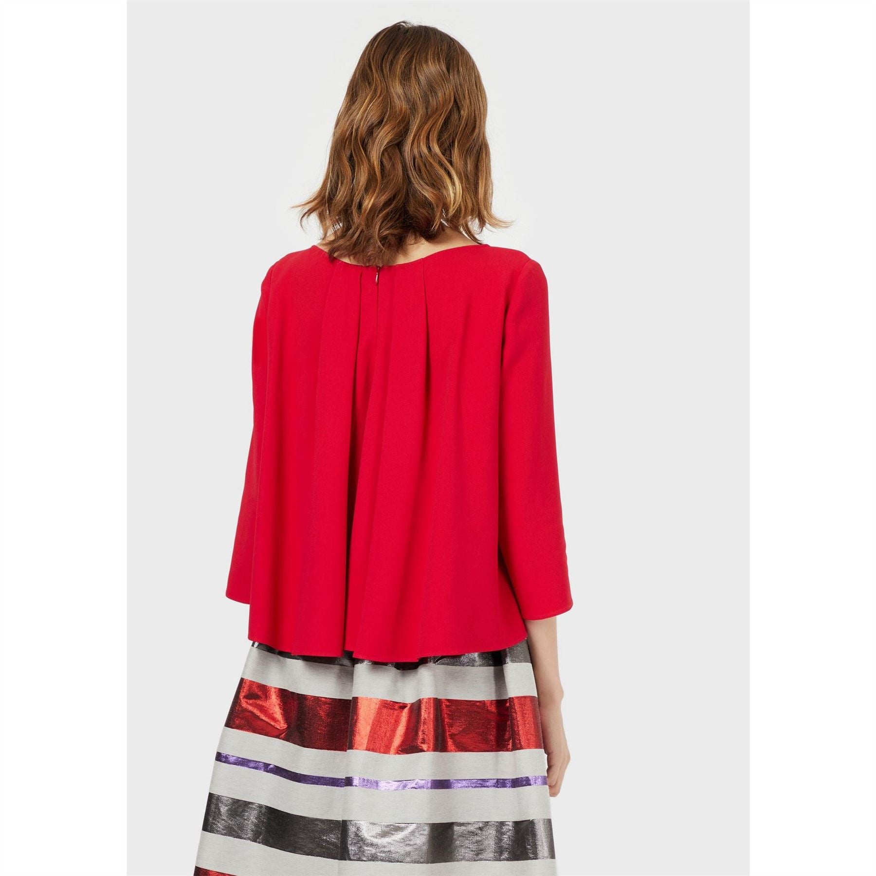 Emporio Armani Relaxed Fit Long Sleeve Boat Neck Blouse
