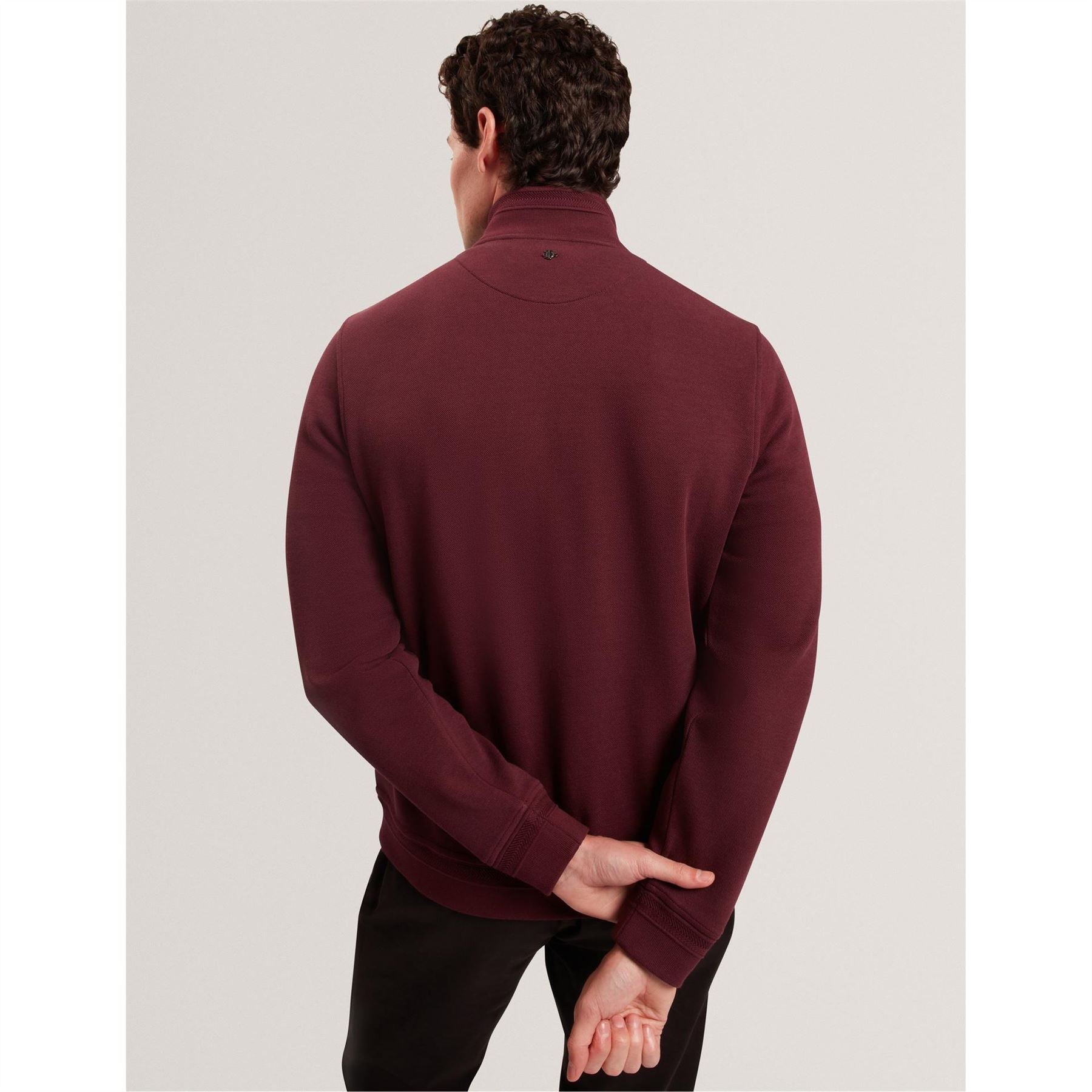 Ted Baker Solid Patterned Hybrid Jacket with Ribbed Cuff