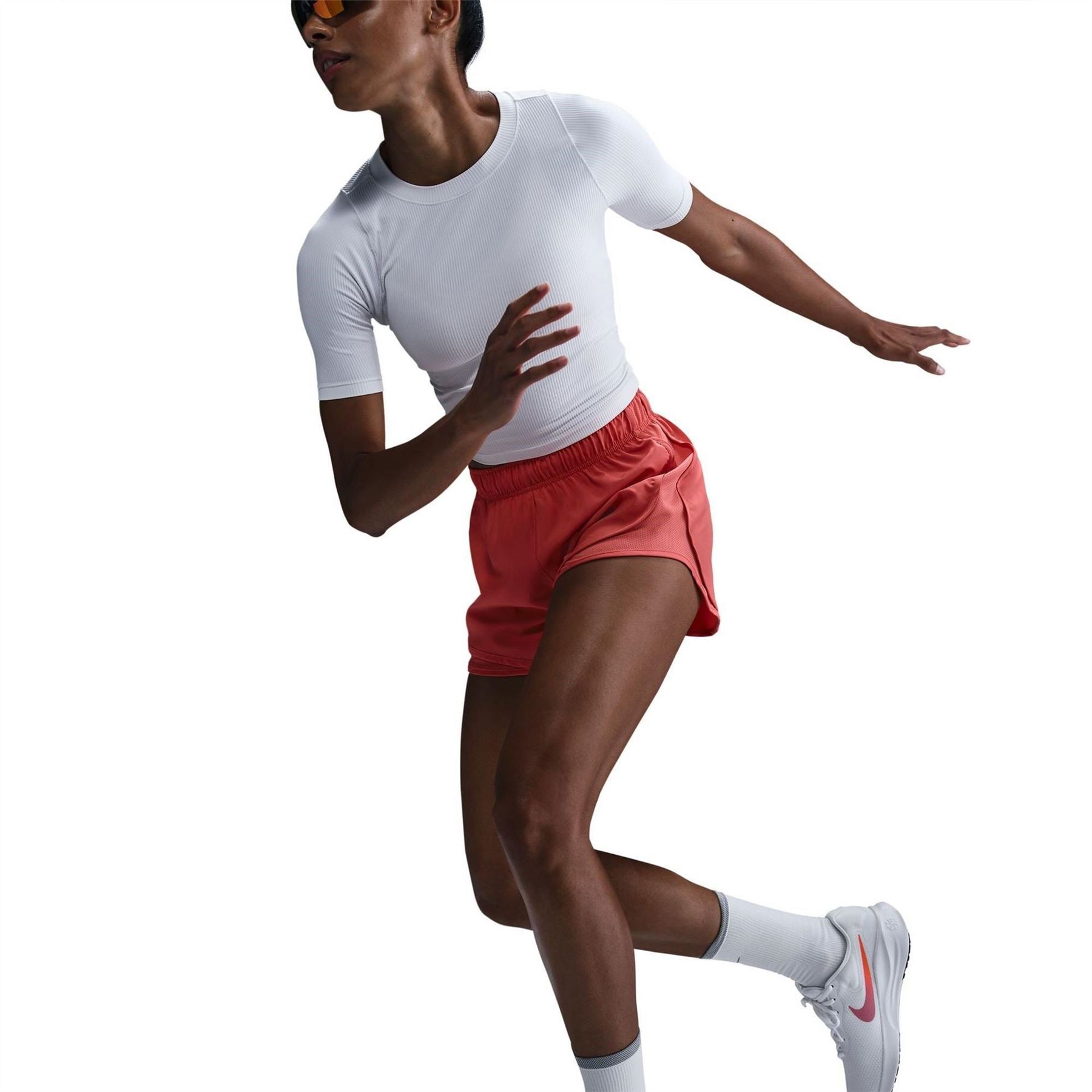 Nike Womens Tempo Dri Fit Mid Rise Brief Lined Running Shorts