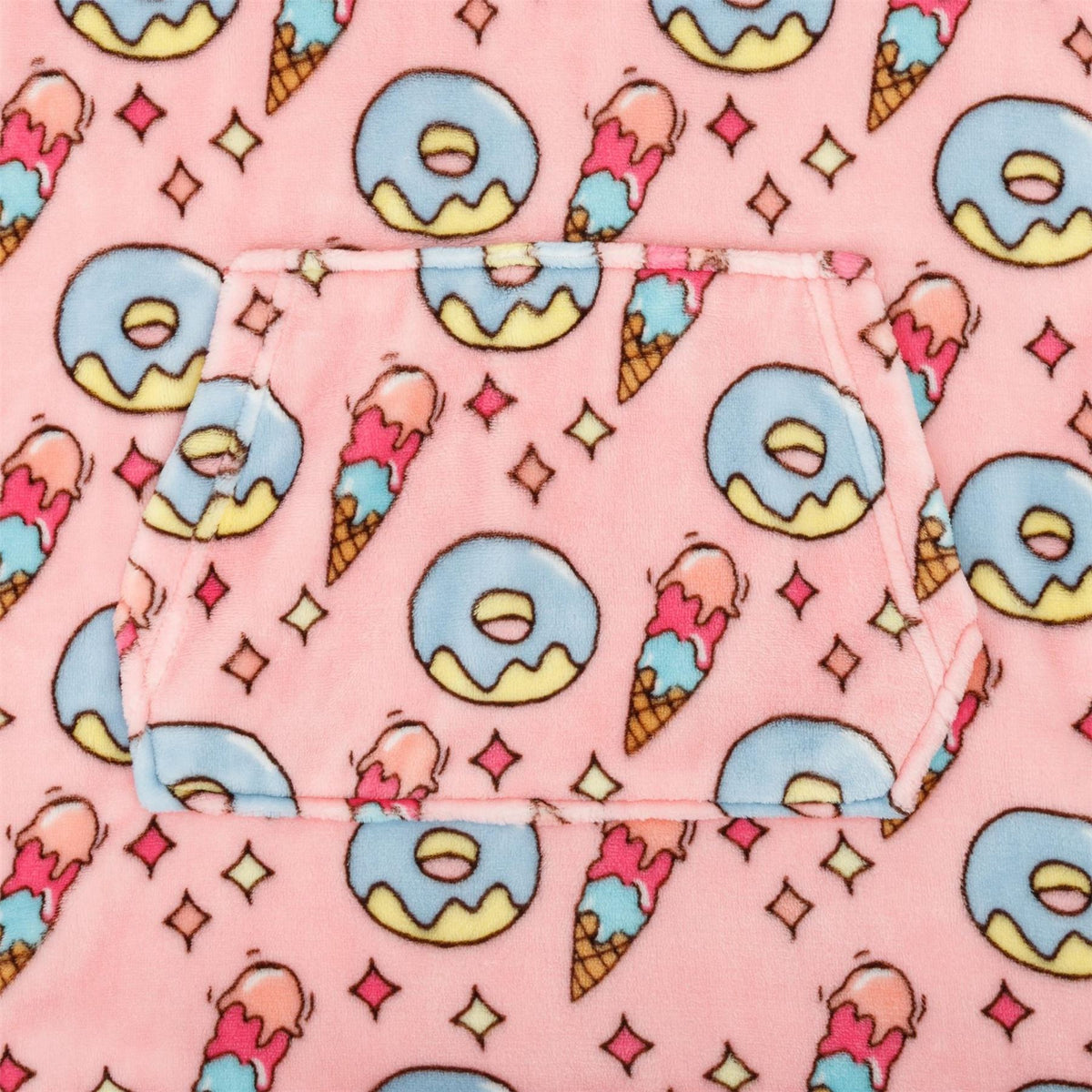 Star Snuggle Hoodie Ice Cream Pattern Junior Girls