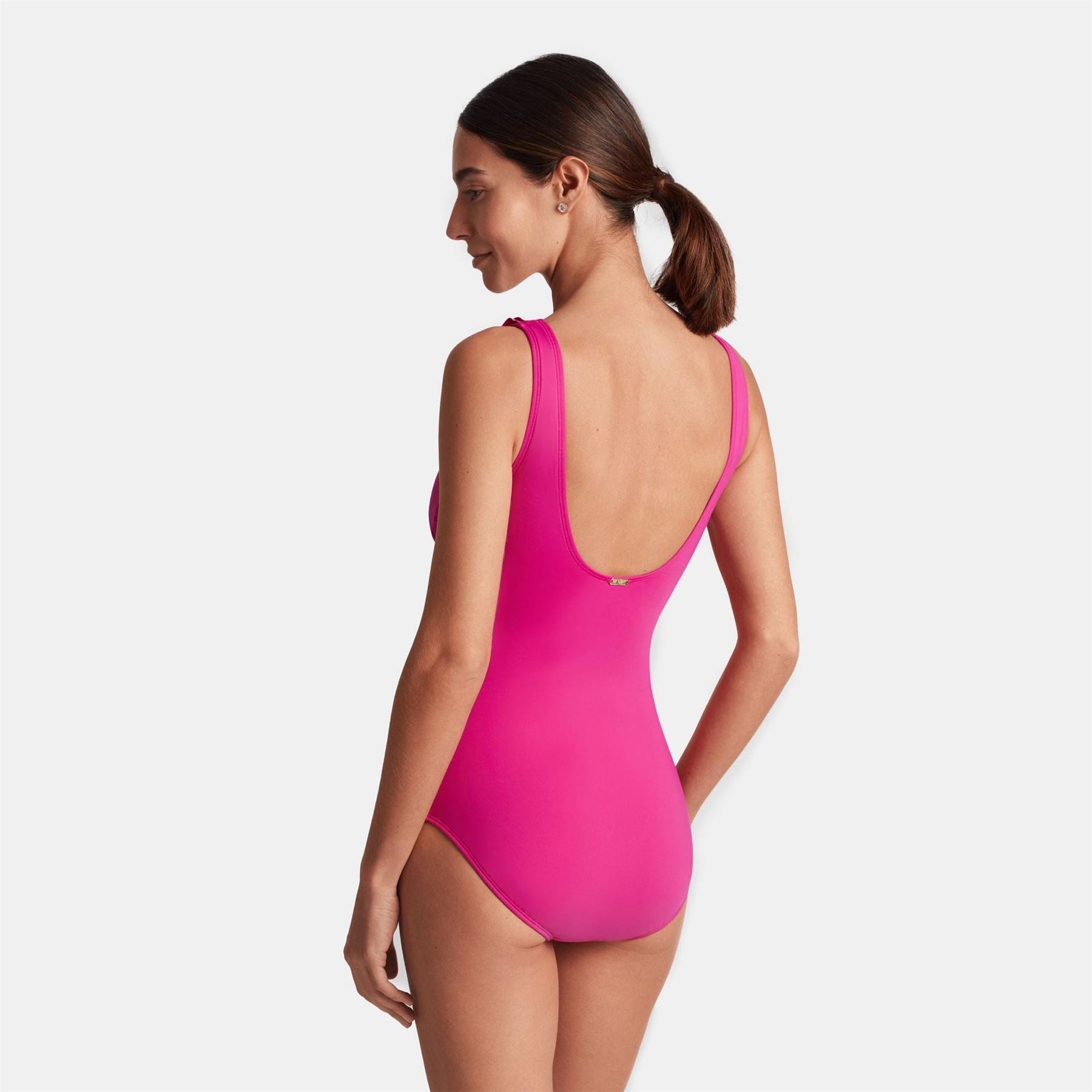 Lauren by Ralph Lauren Regular Fit V-Neck One Piece Swimsuit