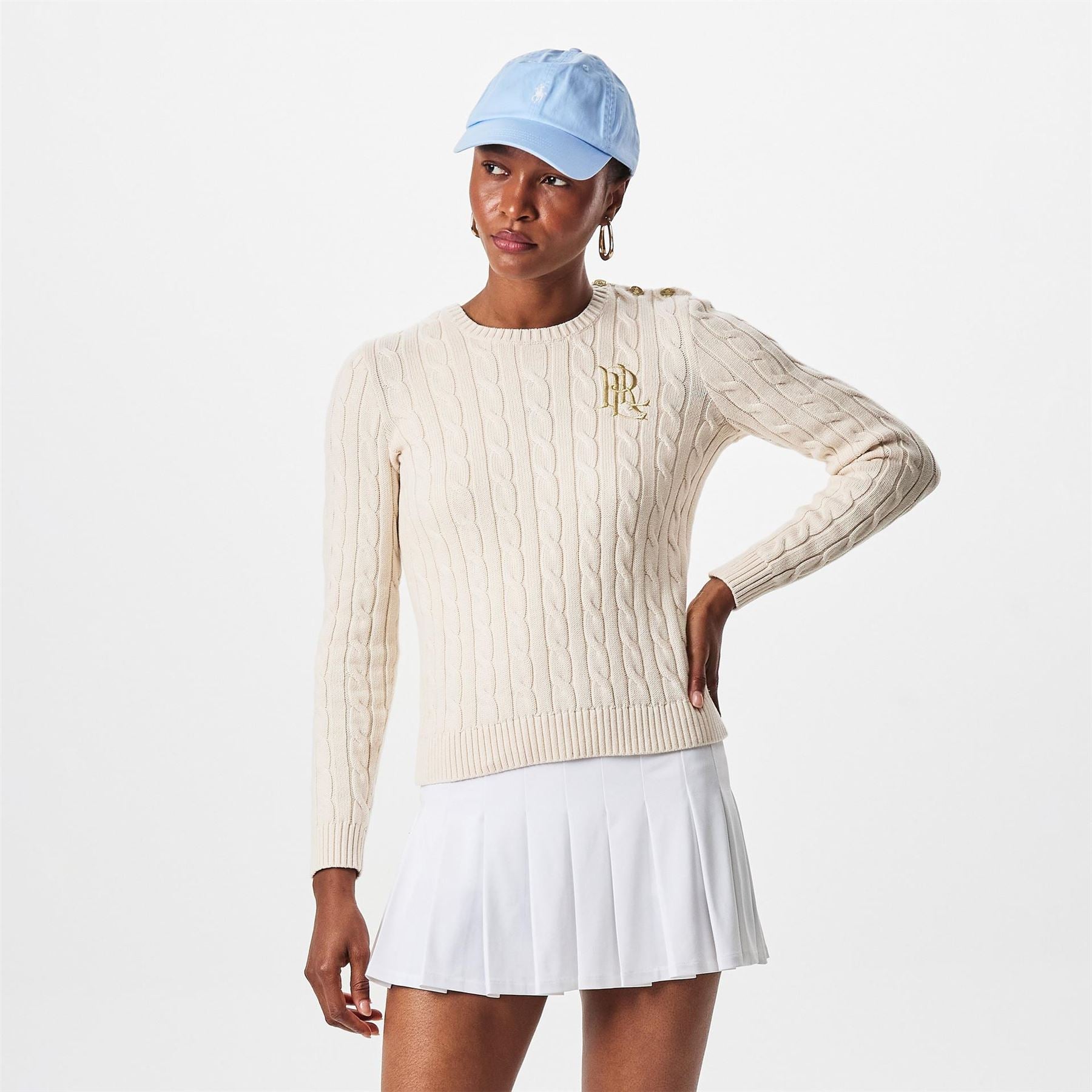 Lauren by Ralph Lauren Trim Cable Knit Jumper