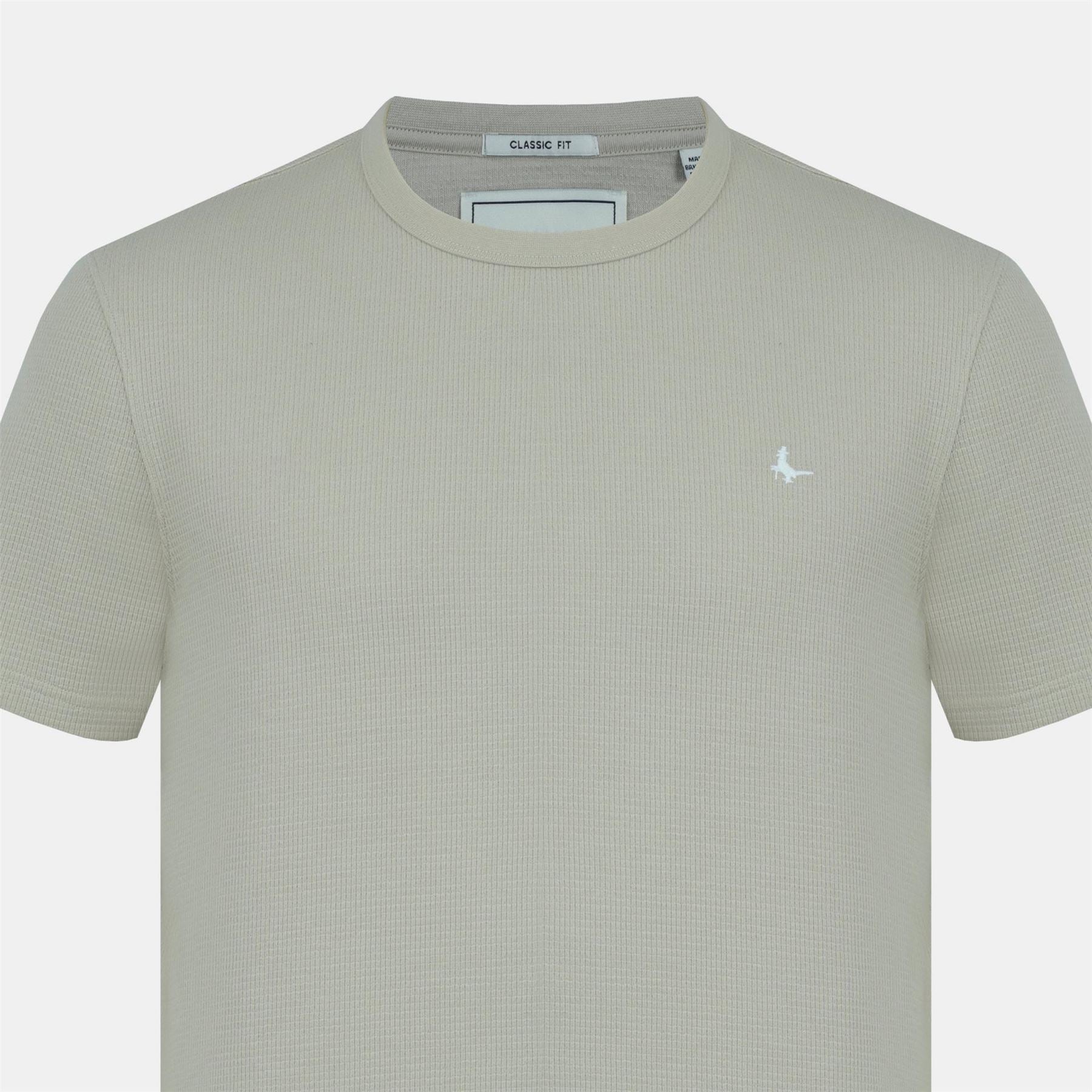 Jack Wills Texture Cotton Short Sleeve Crew Neck Embroidered T-Shirt