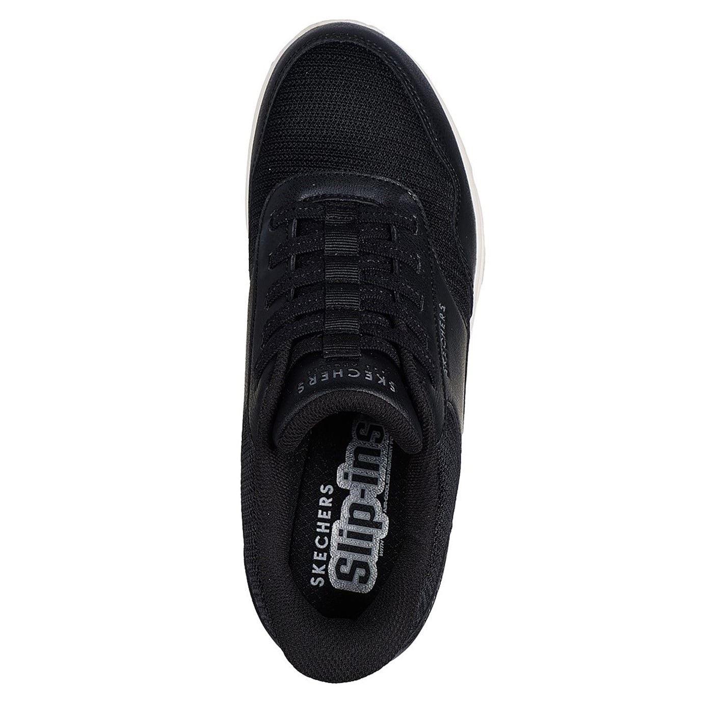 Skechers Womens Duraleather  And  Mesh Slip Ins Fashion Low Top Trainers