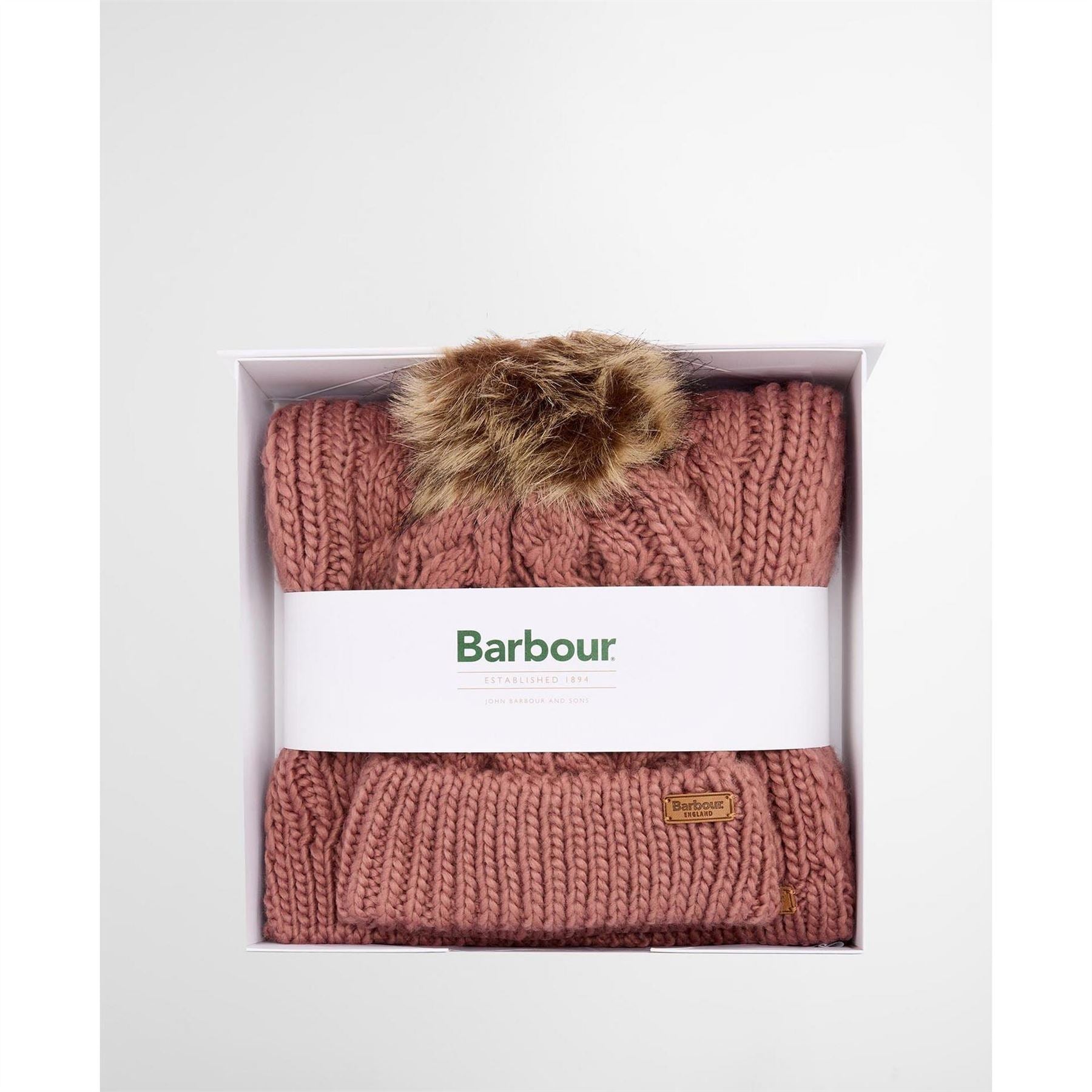 Barbour Beanie  And  Scarf Gift Set