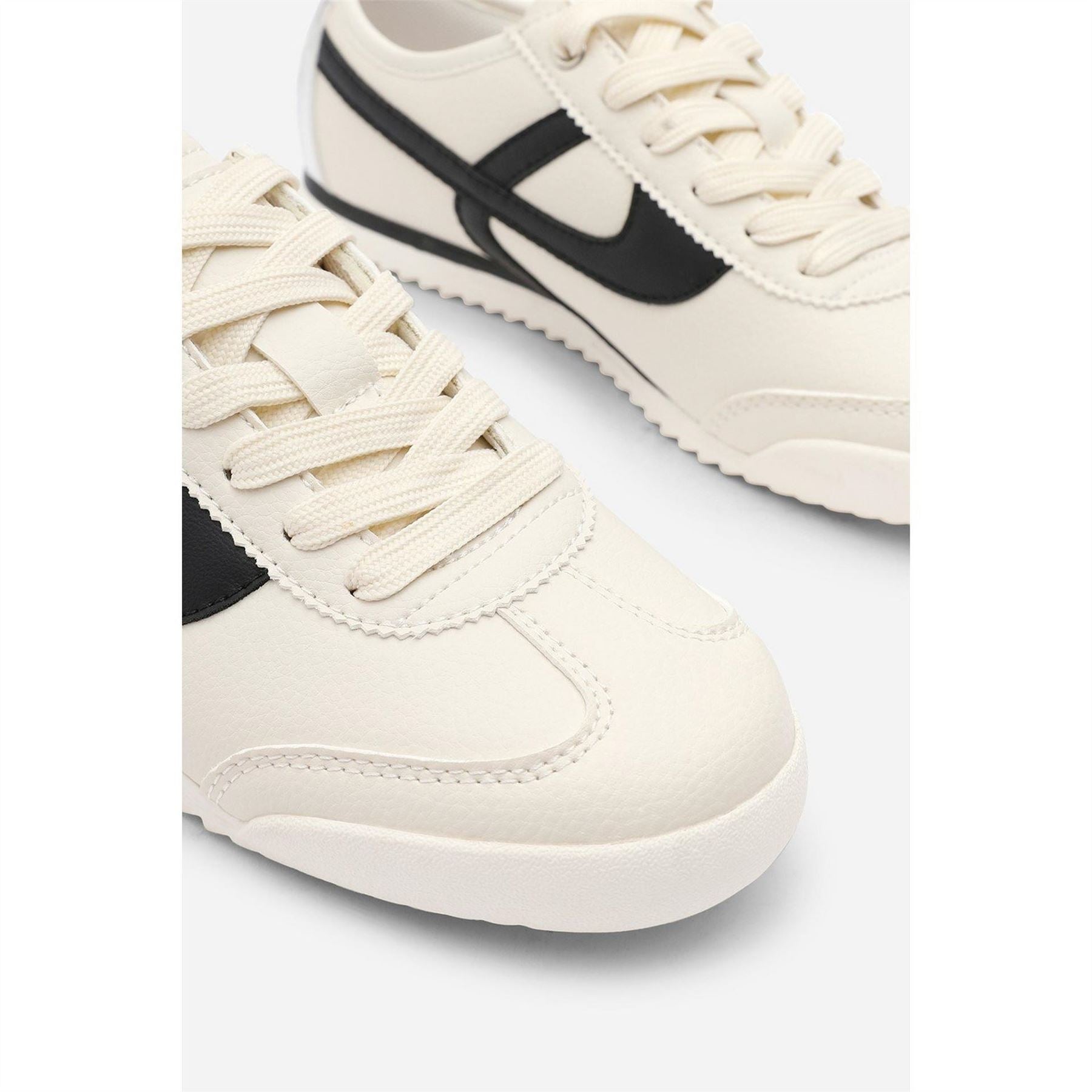 Wheres That From Court Lace Up Trainer With Stripe Detail