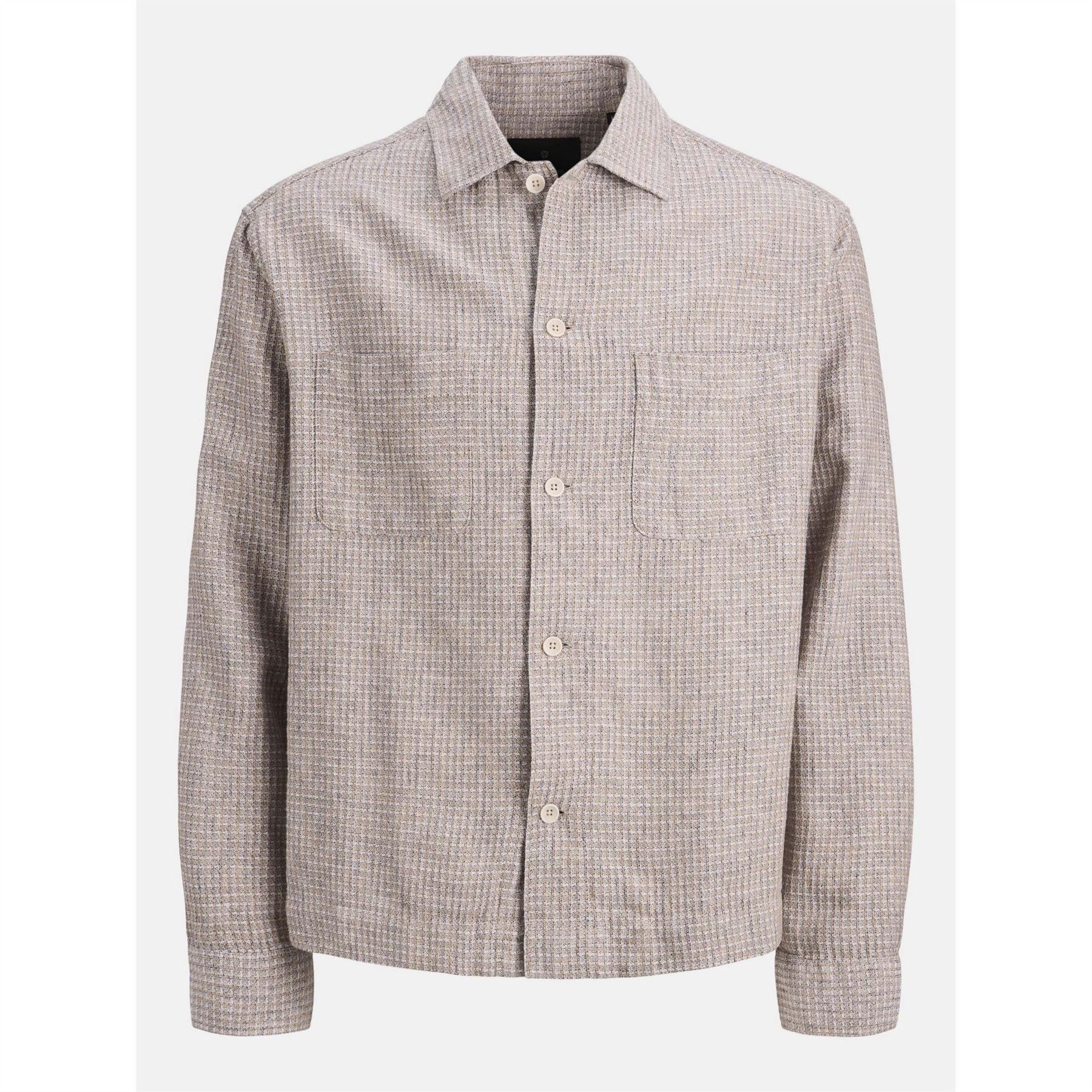 Jack and Jones Jprblamatt Linen Blend Long Sleeve Overshirt