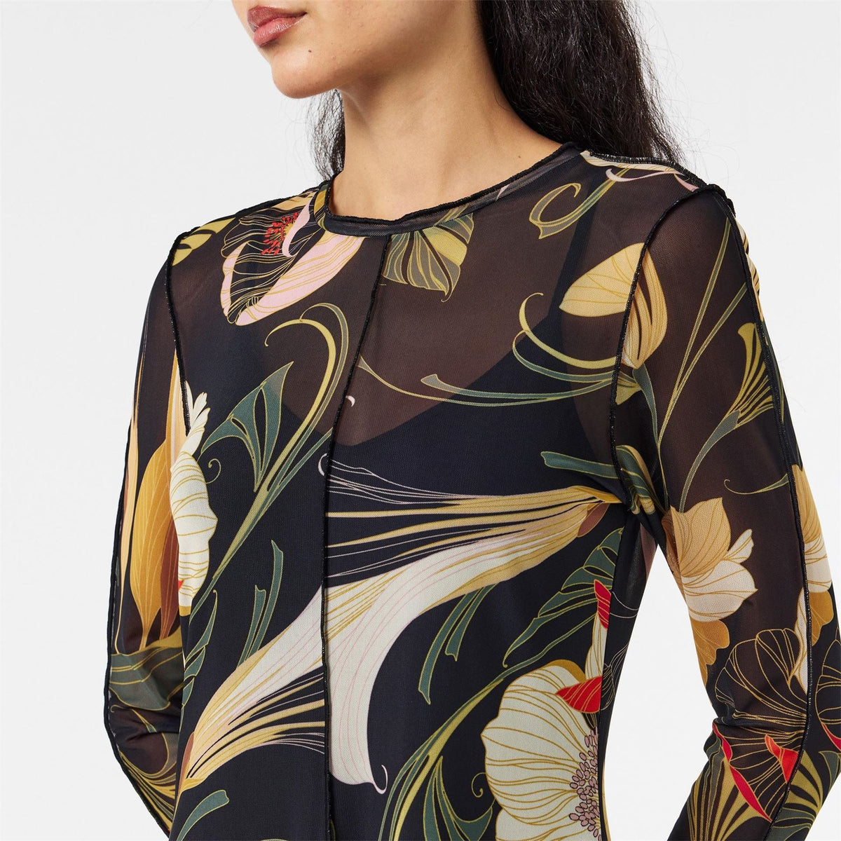 Ted Baker Plain Crew Neck Long Sleeve Mini Dress
