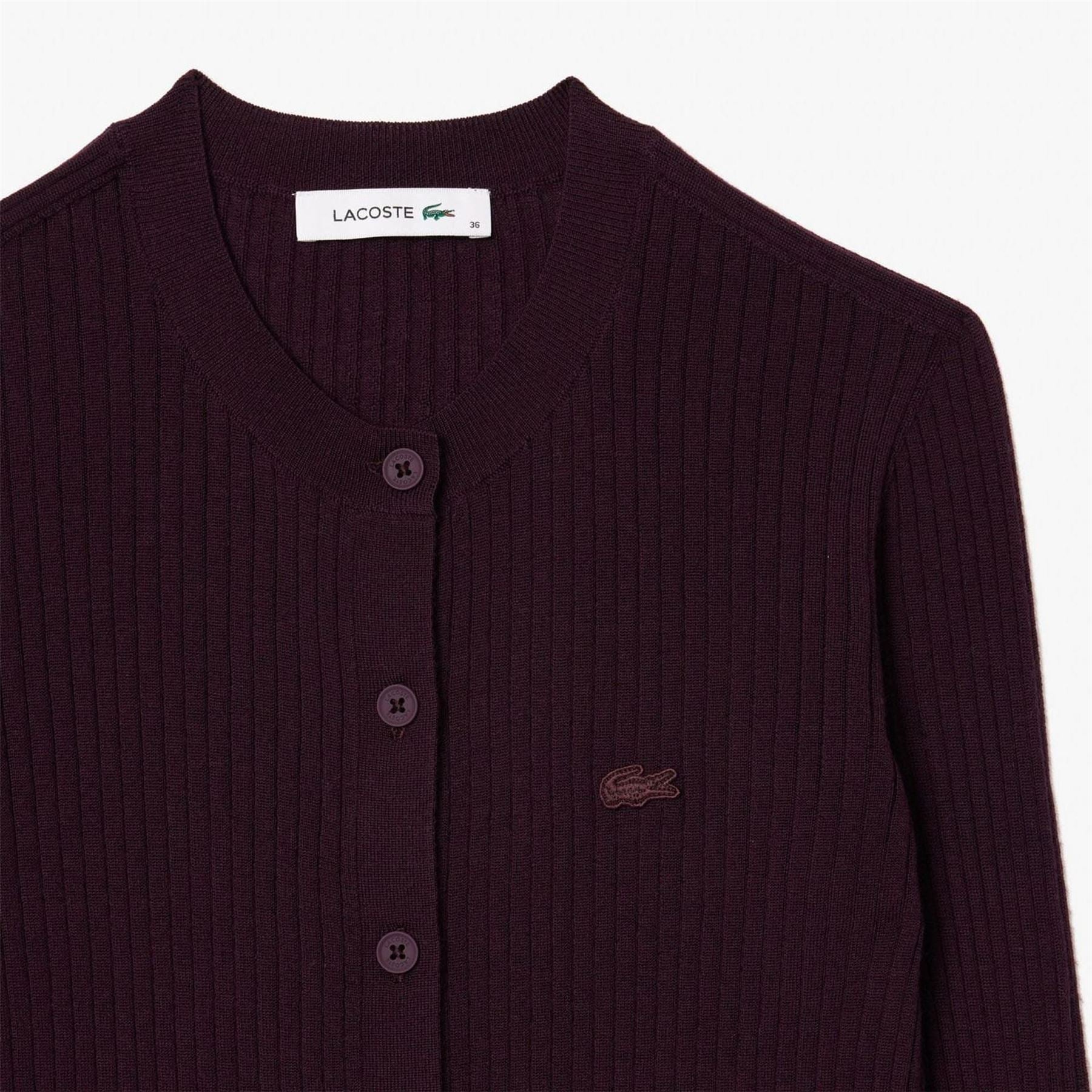 Lacoste Wool 3d Knit Cardigan