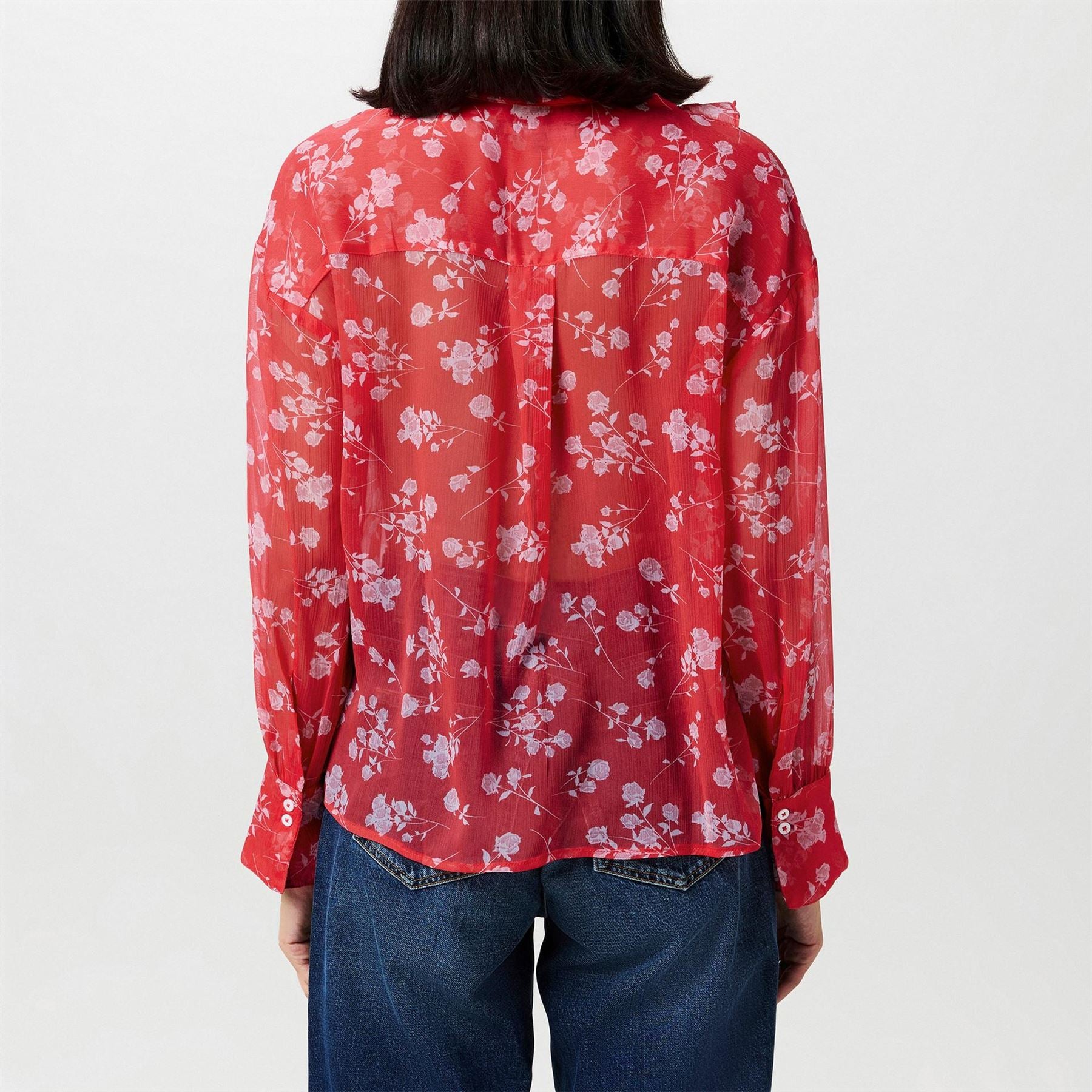 French Connection Alesndra V-Neck Long Sleeve Blouse