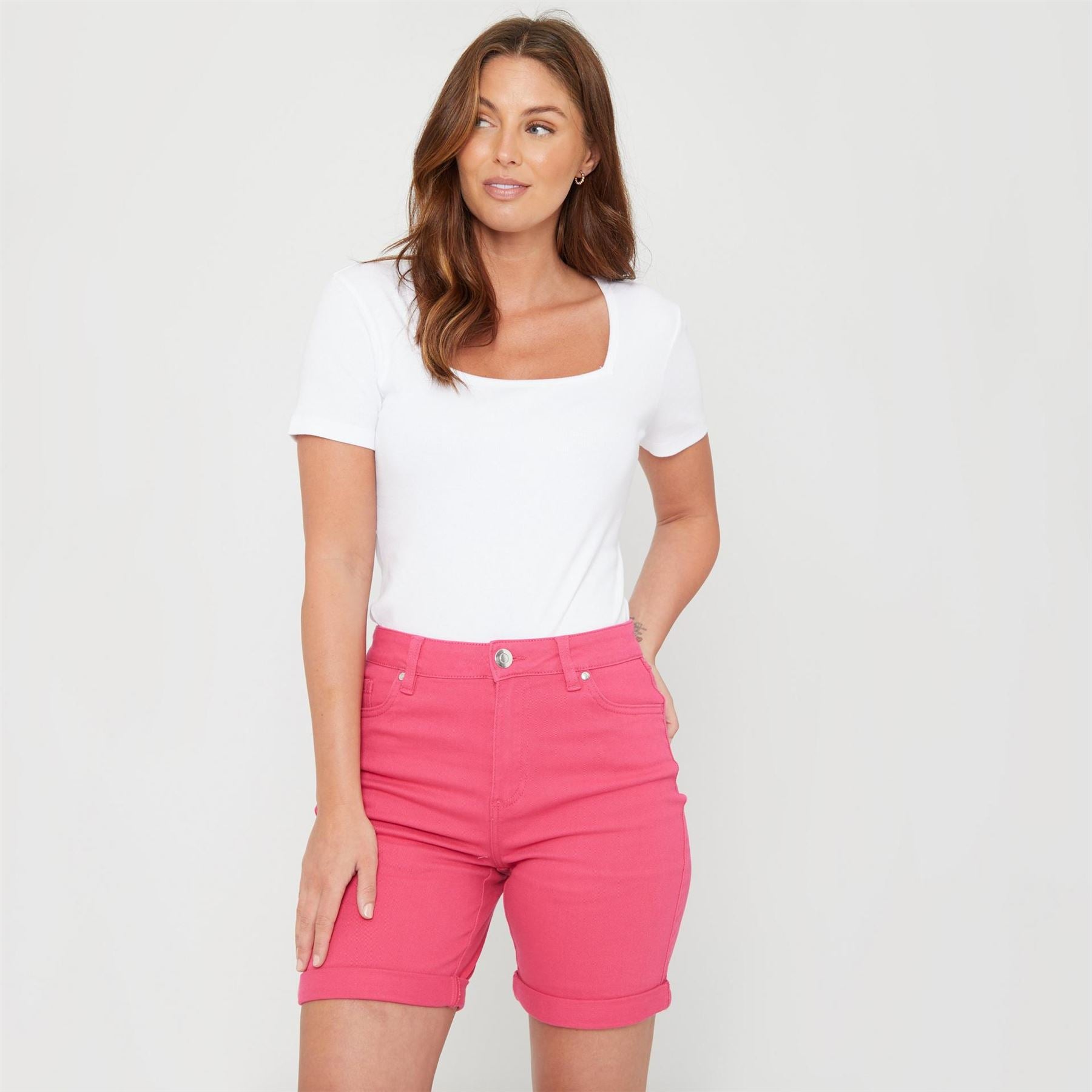 Be You Longer Length Denim Shorts