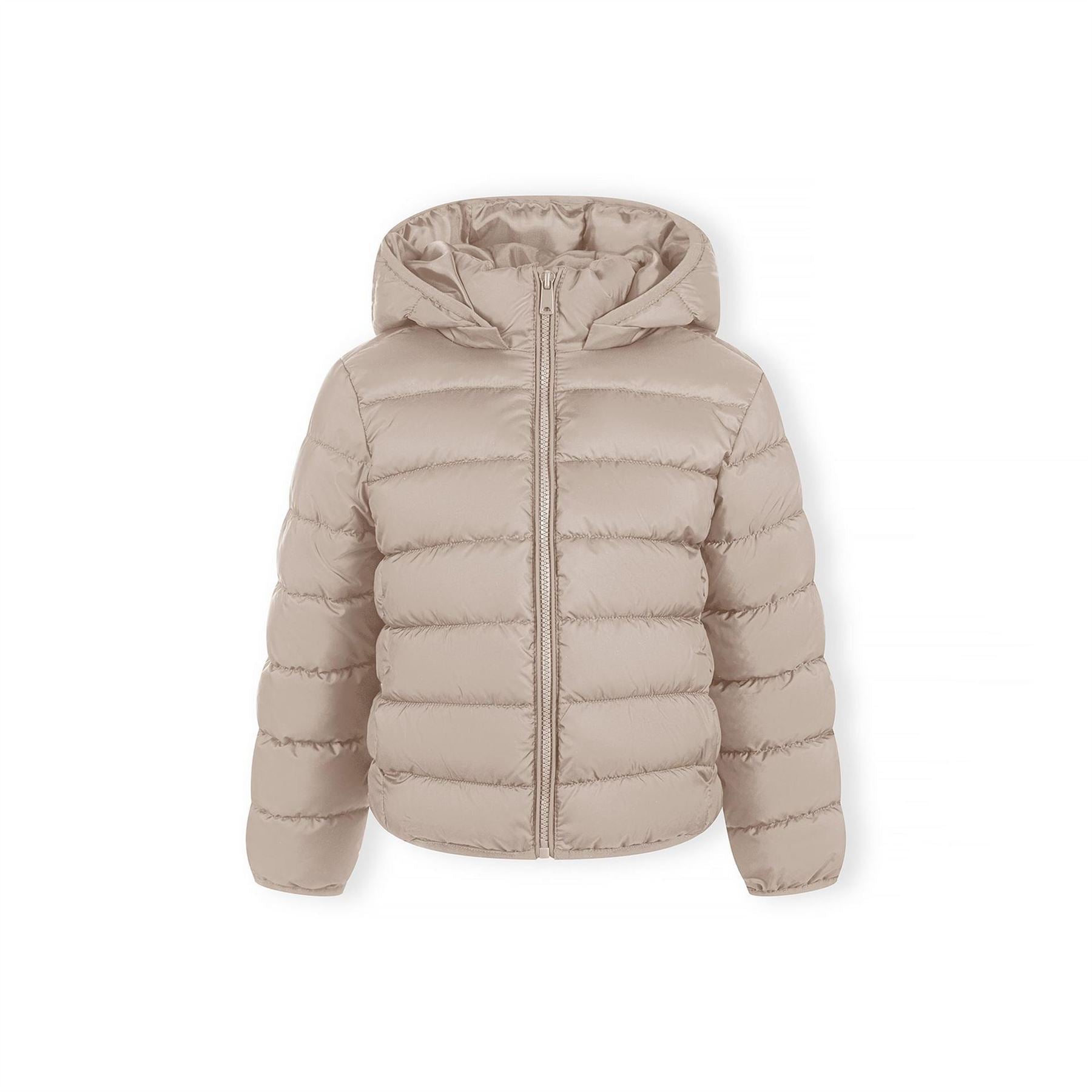 Minoti Girls Quilted Jacket With Zip Removable Hood Beige