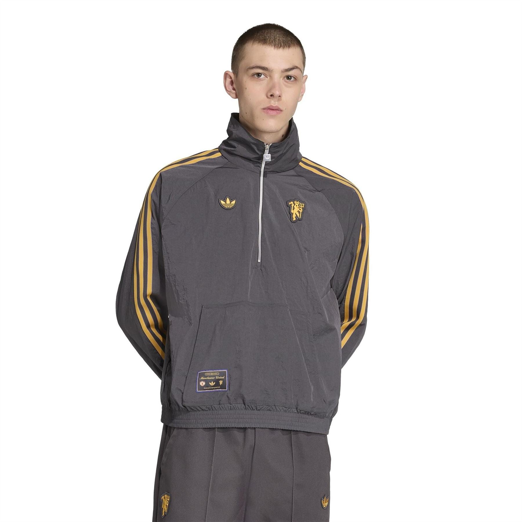 adidas Mens Manchester United Half Zip Jacket