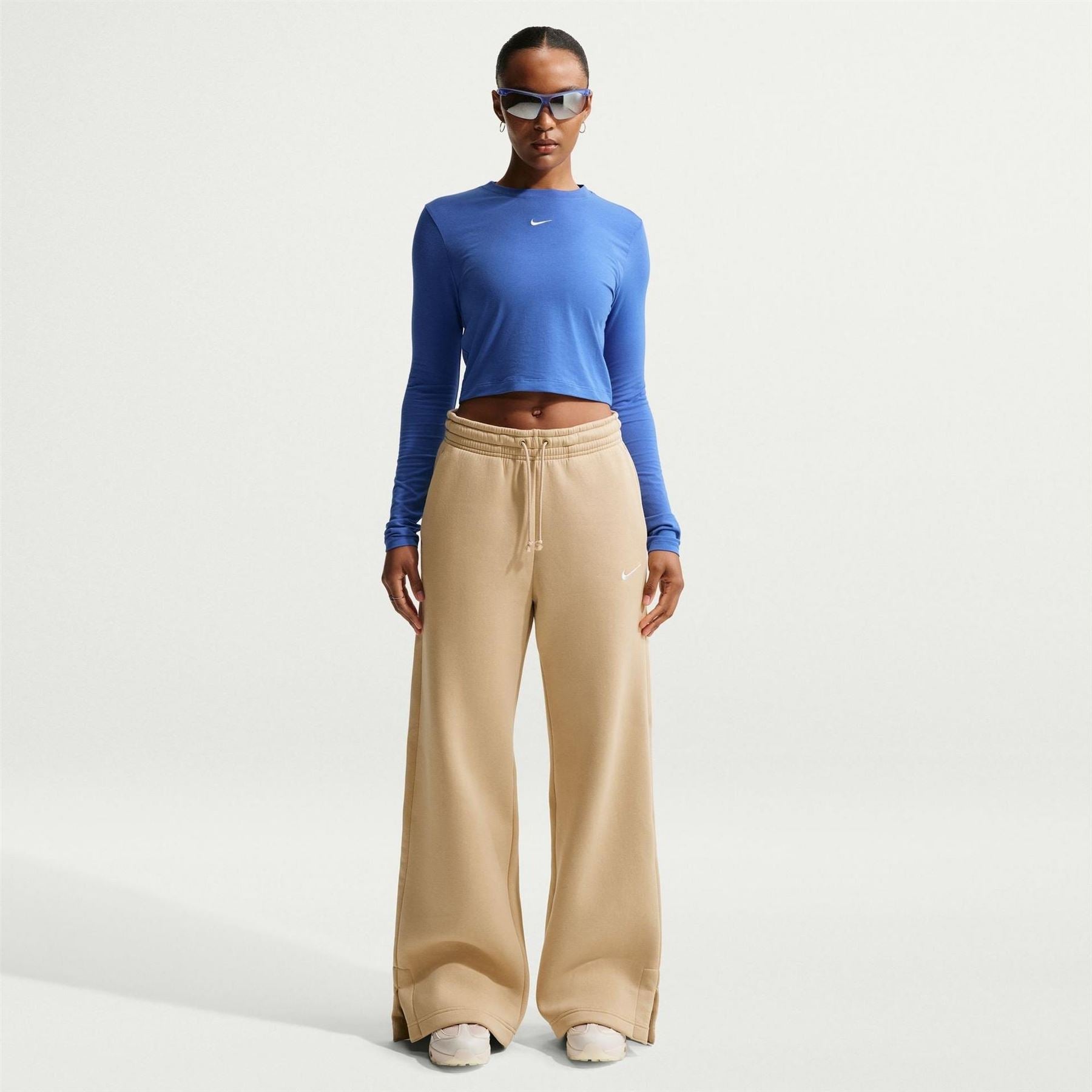 Nike Womens Sportswear Phoenix Fleece High Waisted Wide Leg Sweatpants