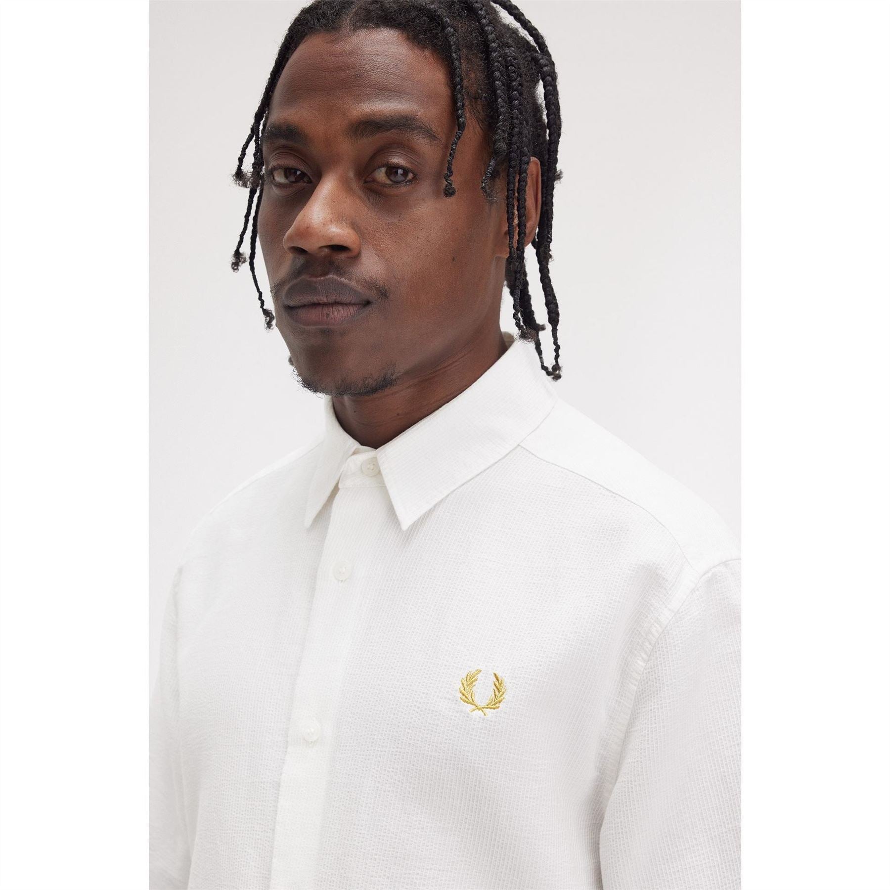 Fred Perry Seersucker Short Sleeve Patterned Shirt