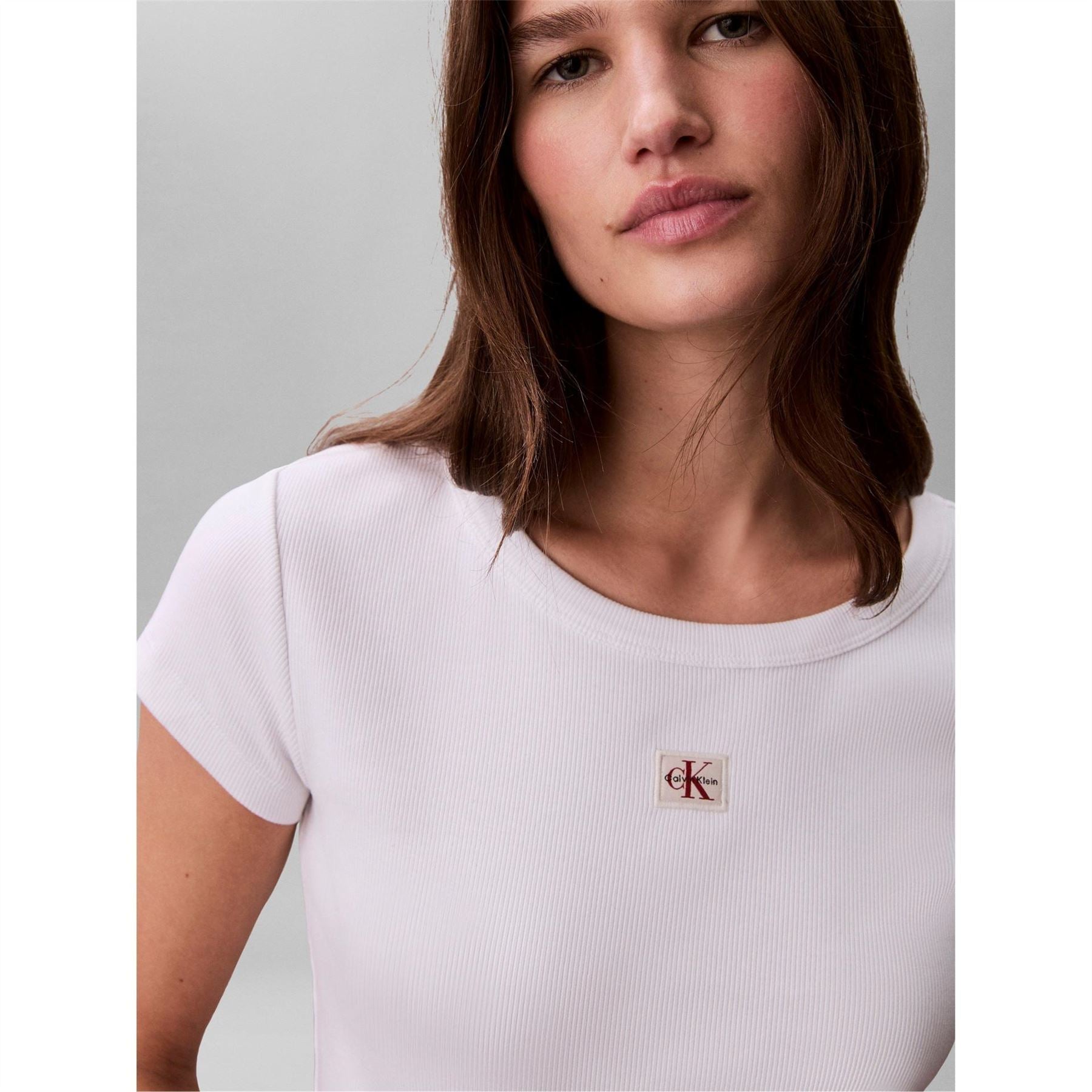 Calvin Klein Jeans Woven Ribbed Baby Tee