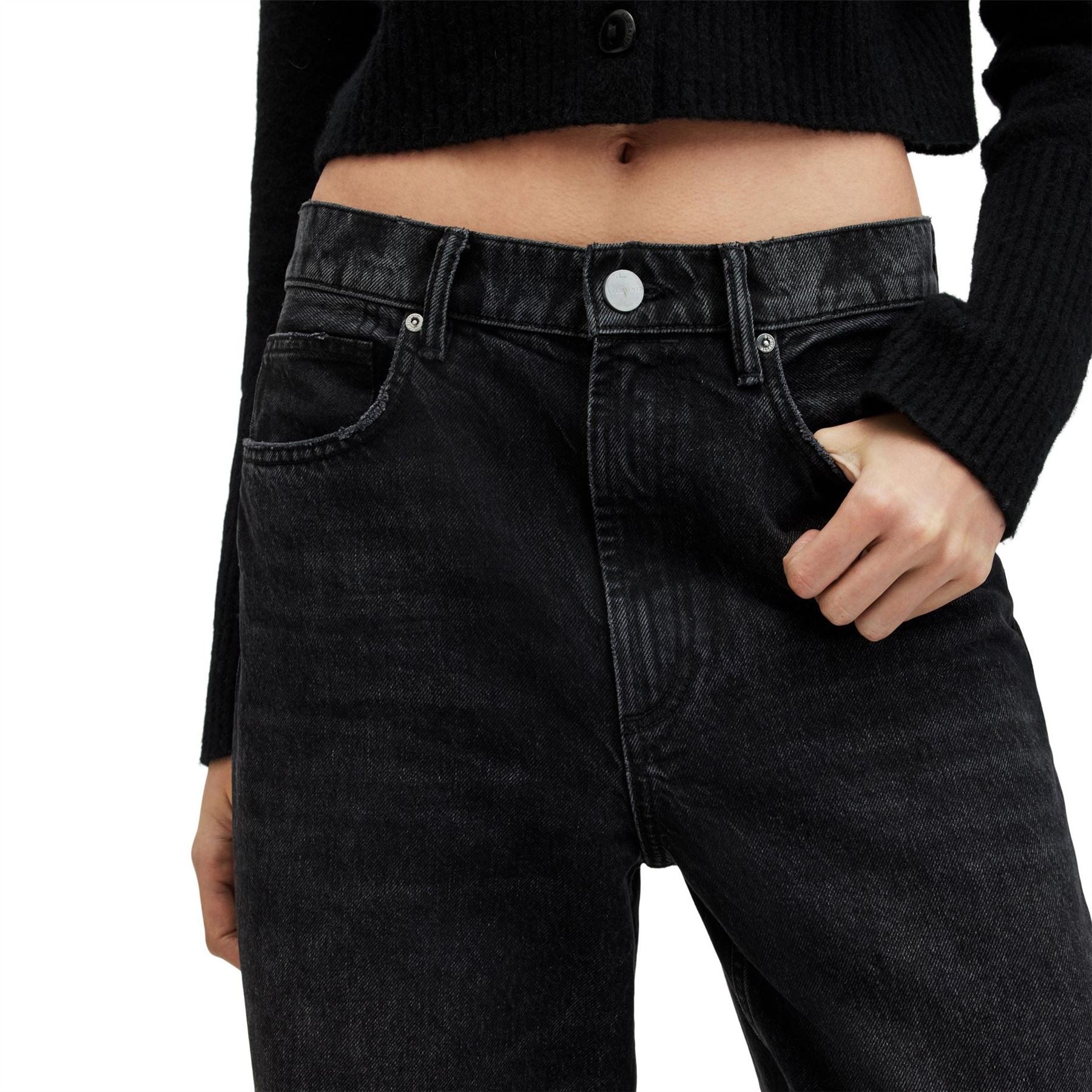 AllSaints Washed Wide Leg Jeans