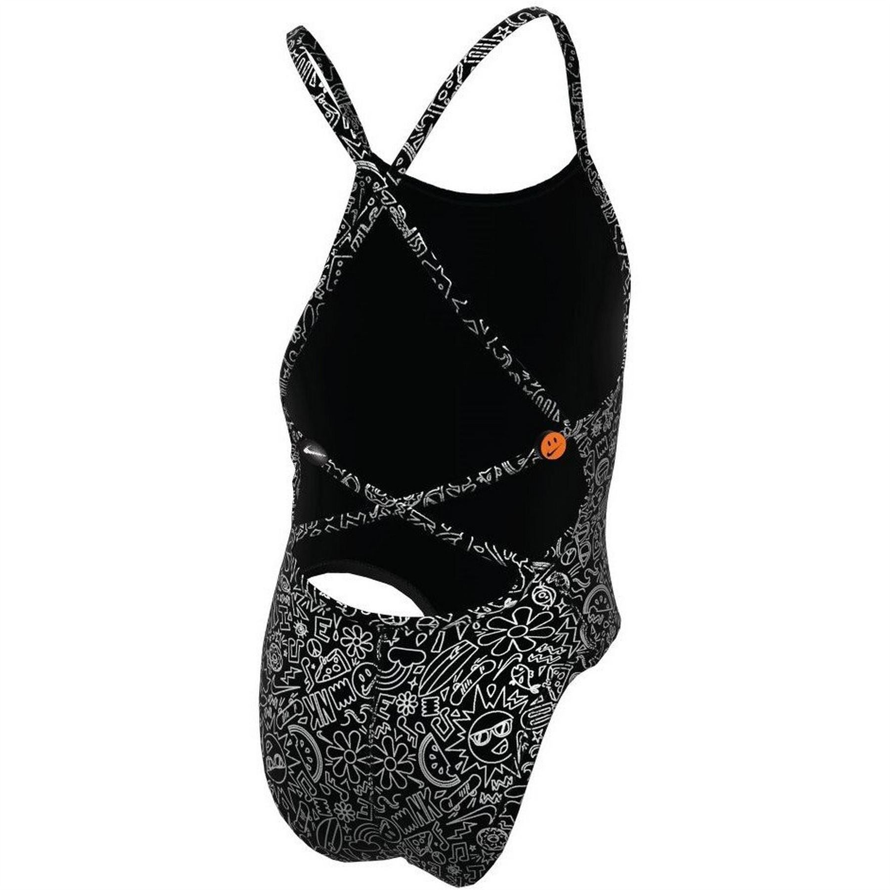 Nike Tie Back Graphic Print Swimsuit