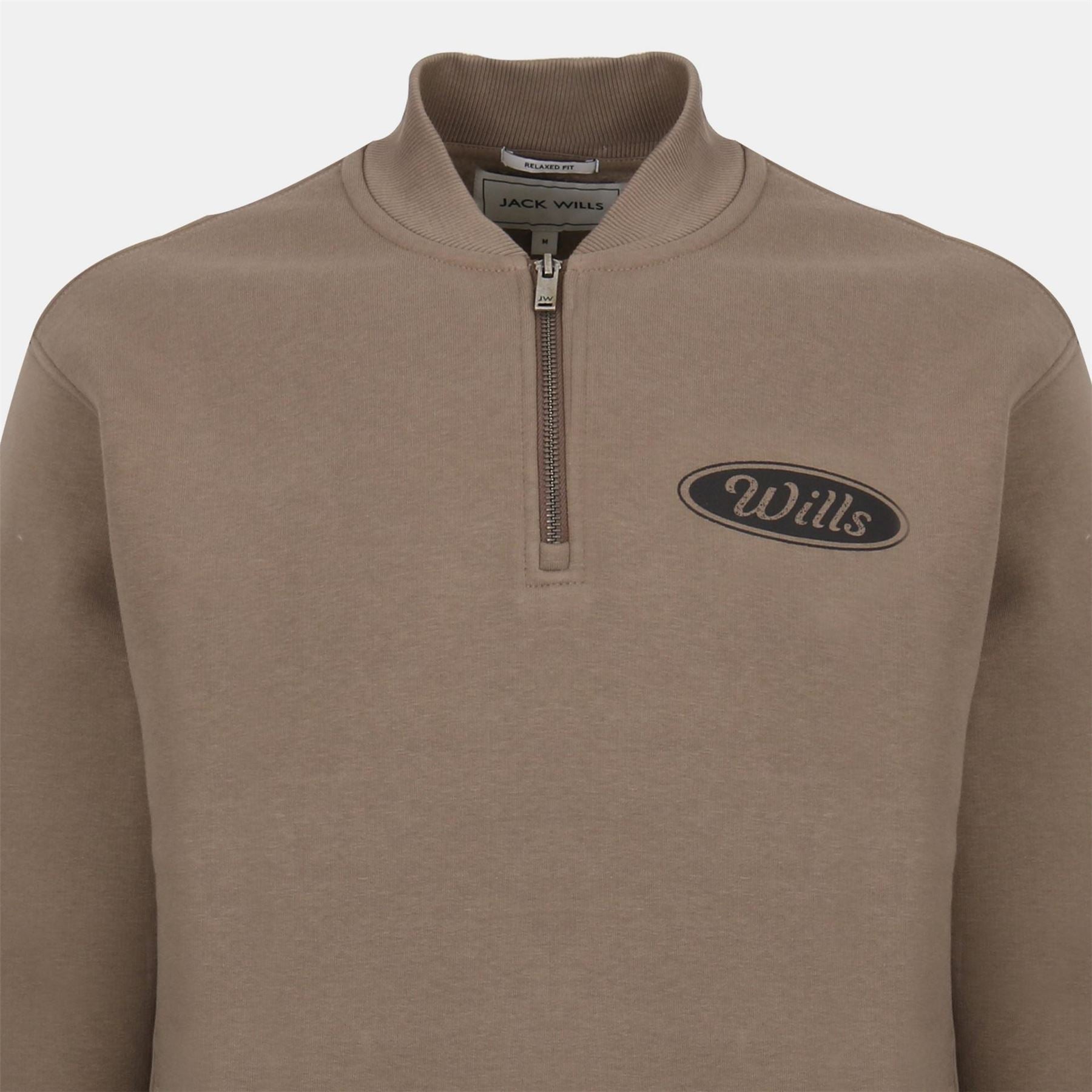 Jack Wills Americano Cotton Long Sleeve Oversized Fit quarter Zip Fleece