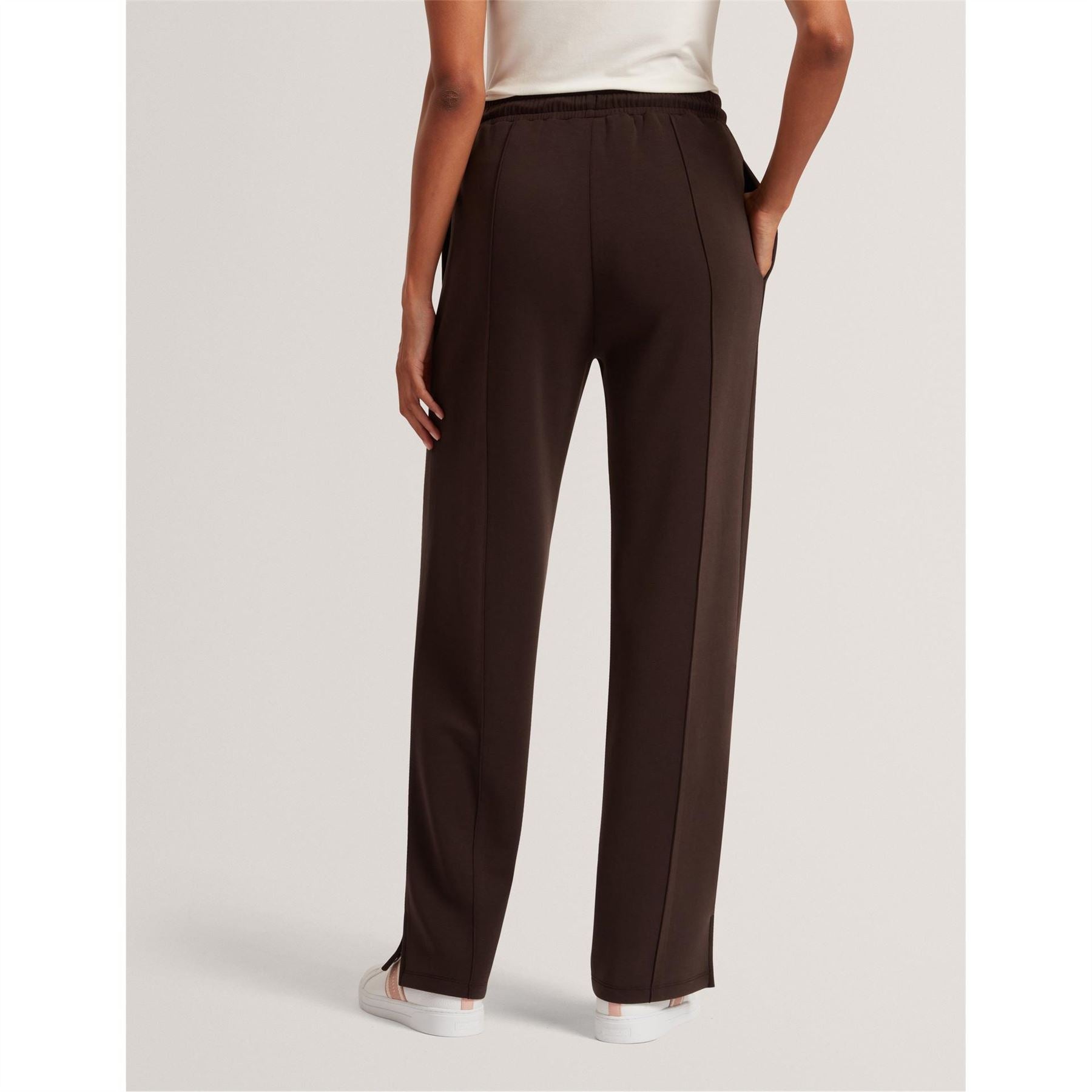 Ted Baker Solid Patterned Open Hem Straight Joggers