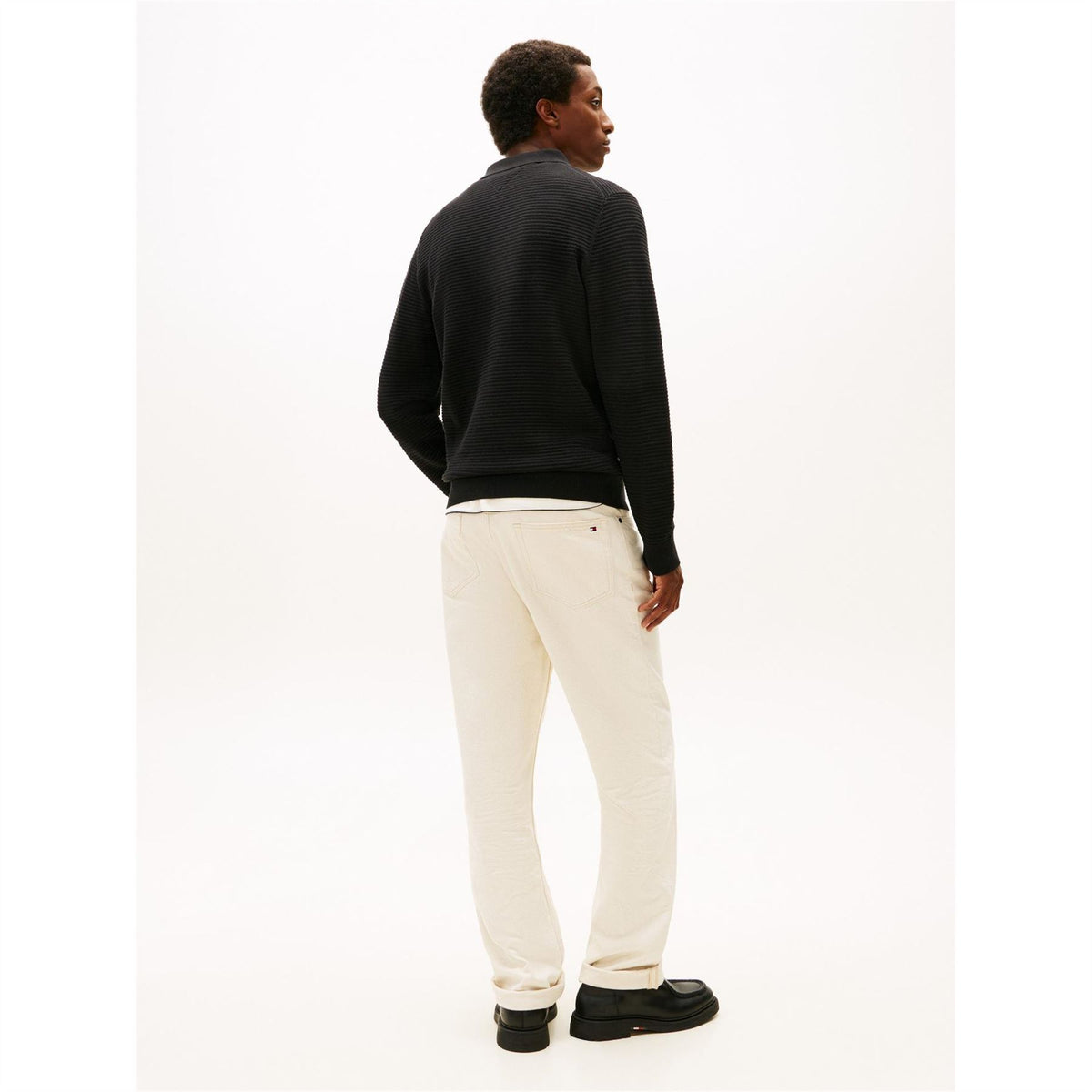 Tommy Hilfiger Textured Full Zipper Zipped Pocket Ribbed Cuff Jacket