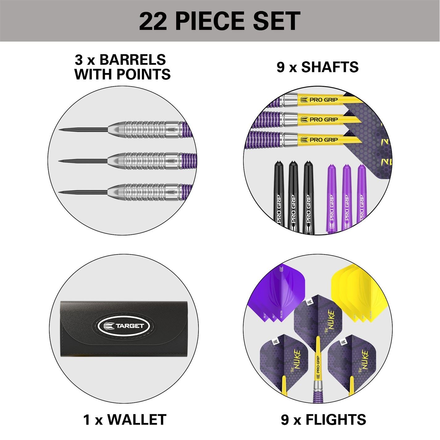 Target Darts Luke Littler 22g Brass Dart Set