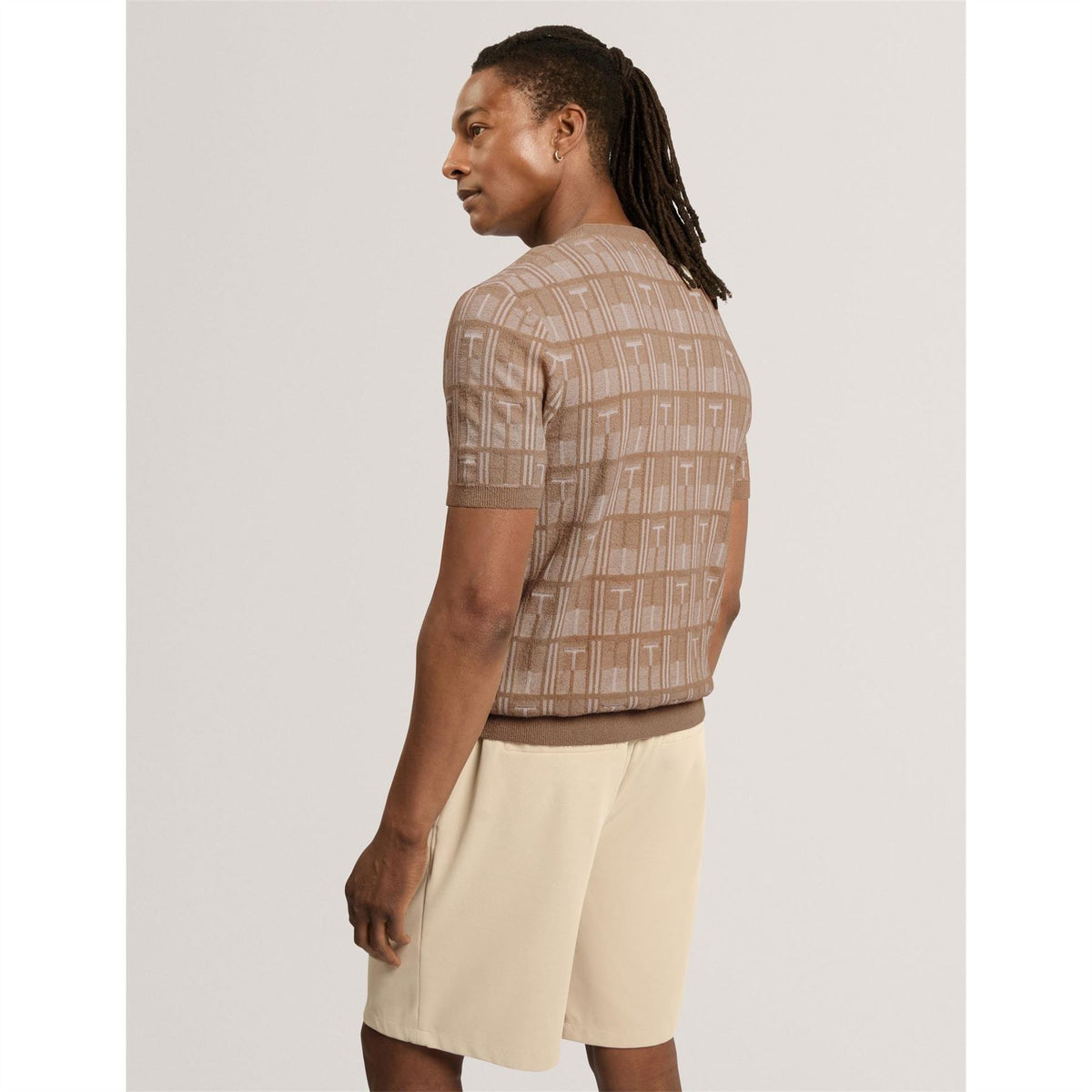 Ted Baker Jacquard Short Sleeve Knitted T-Shirt