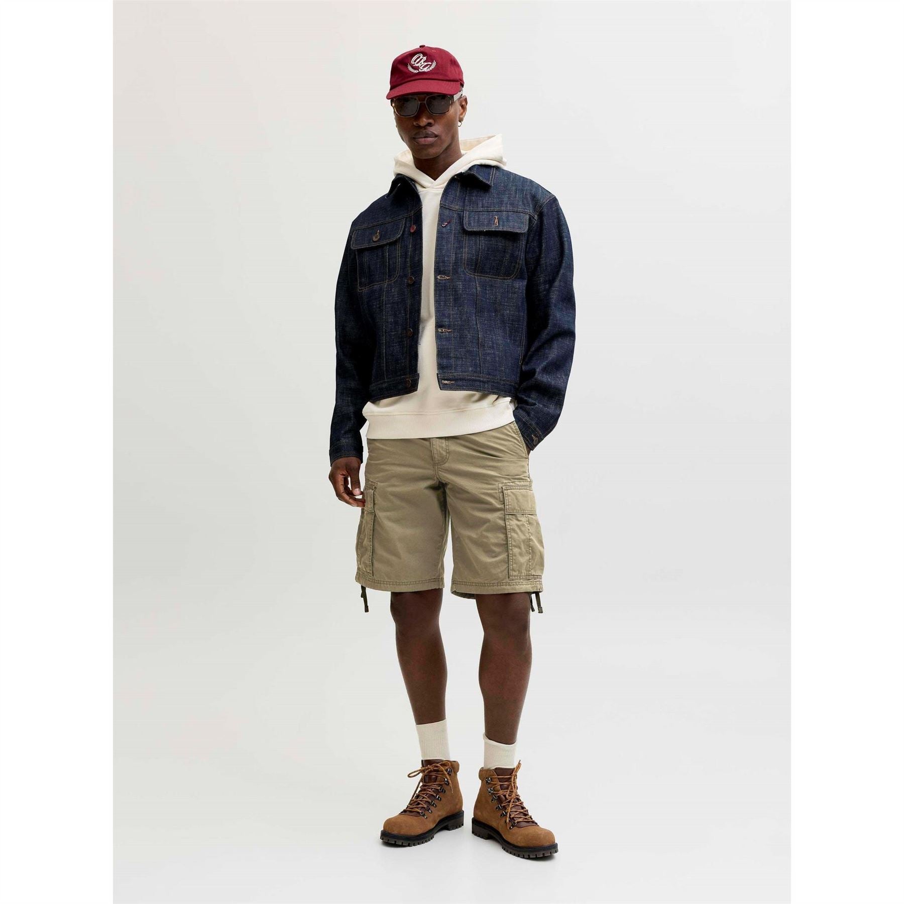 Jack and Jones Cole Frank Solid Cargo Shorts