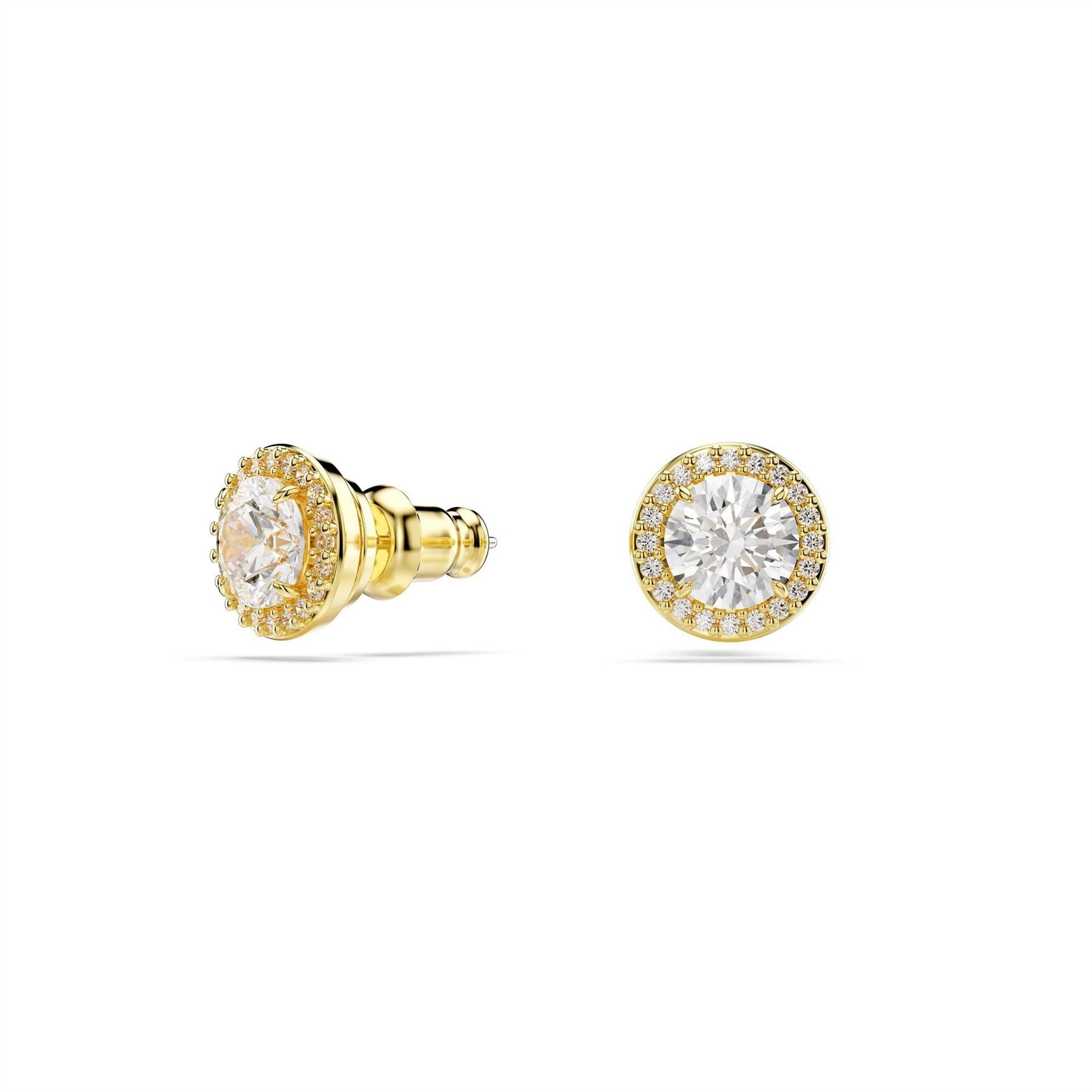 Swarovski Angelic Stud Earrings, Round Cut, Pavé, White, Rhodium Plated