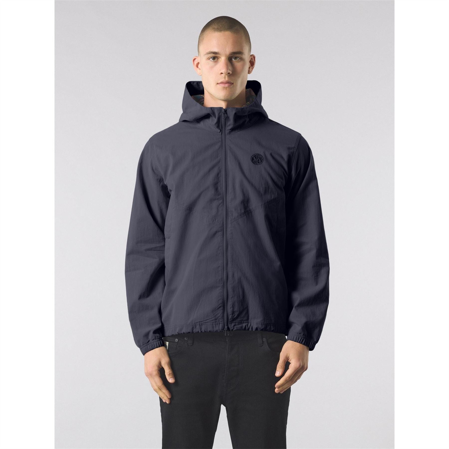 Pretty Green Feltham Solid Patterned Hooded Rain Jacket