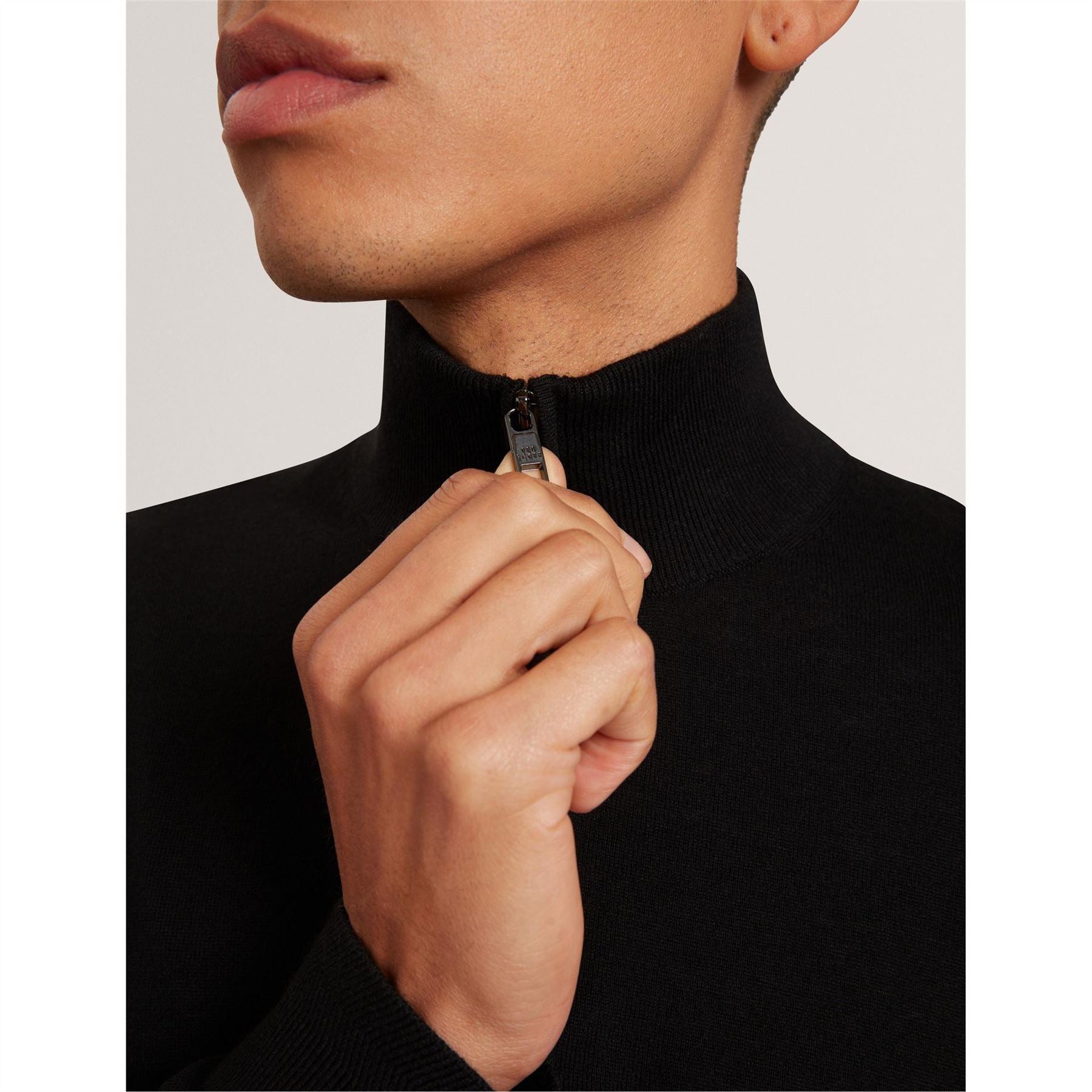 Ted Baker Merino Zip Neck Long Sleeve Raglan Sweater