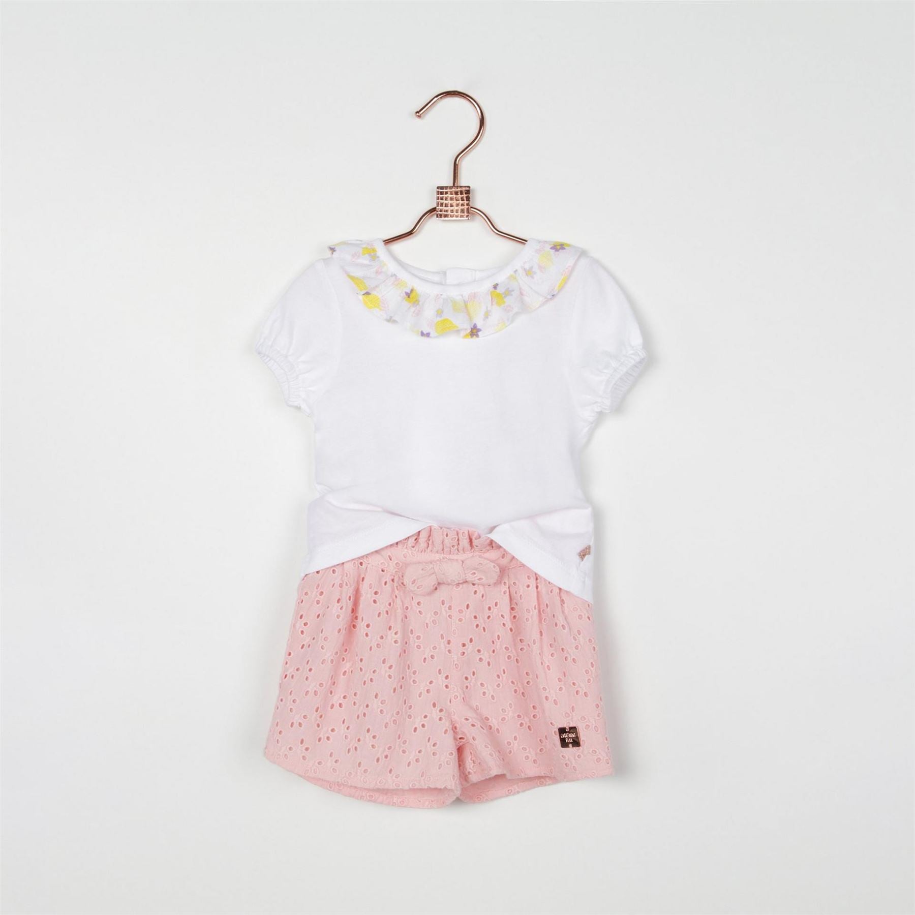 Carrement Beau Ruffle Hem Bermuda Shorts with Tie Waist